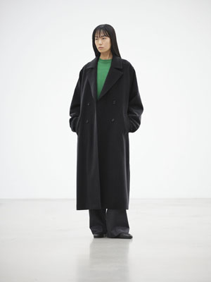 SUPER FINE WOOL MOSSER DOUBLE-BREASTED COAT