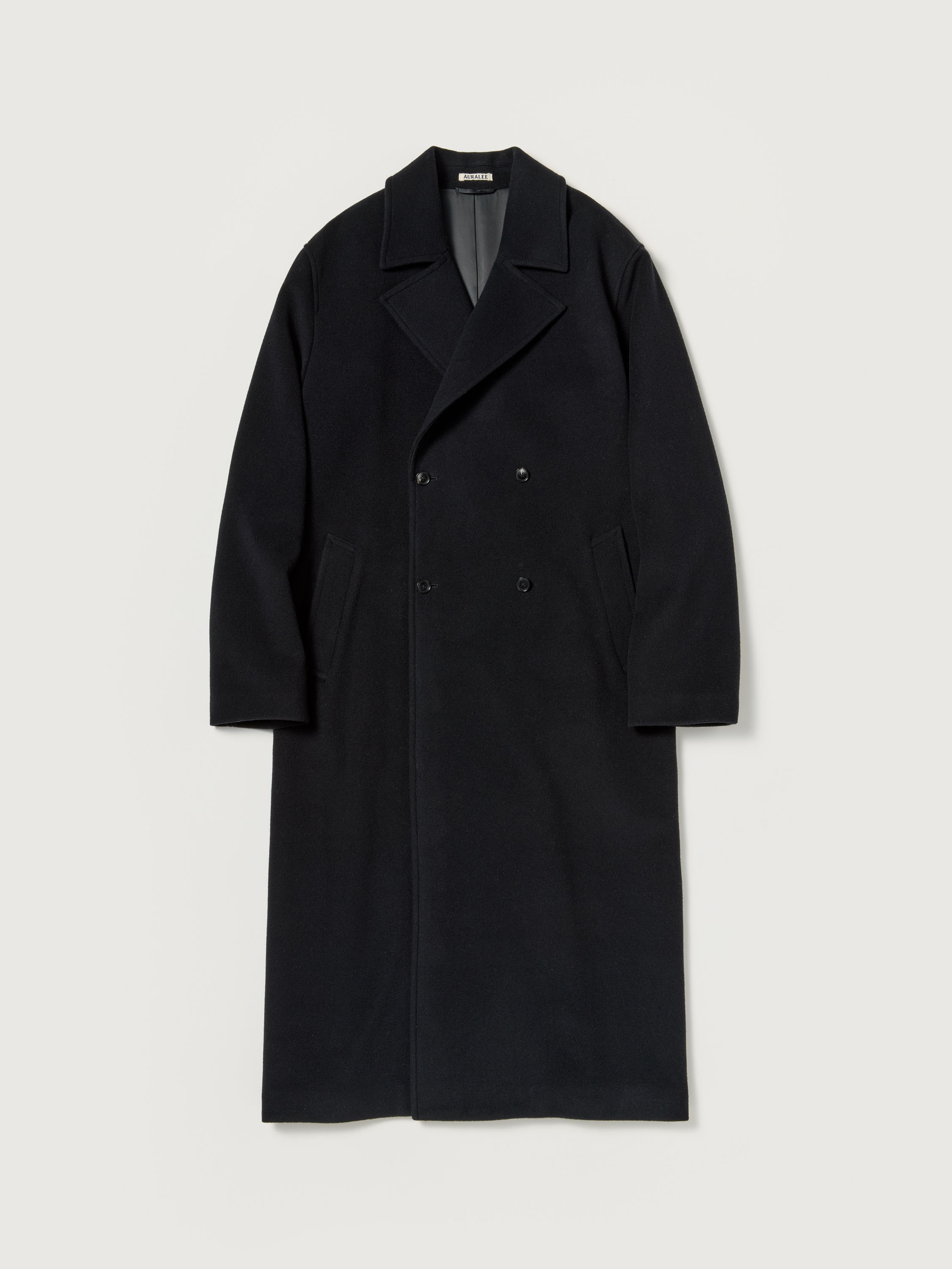 SUPER FINE WOOL MOSSER DOUBLE-BREASTED COAT 詳細画像 BLACK 7