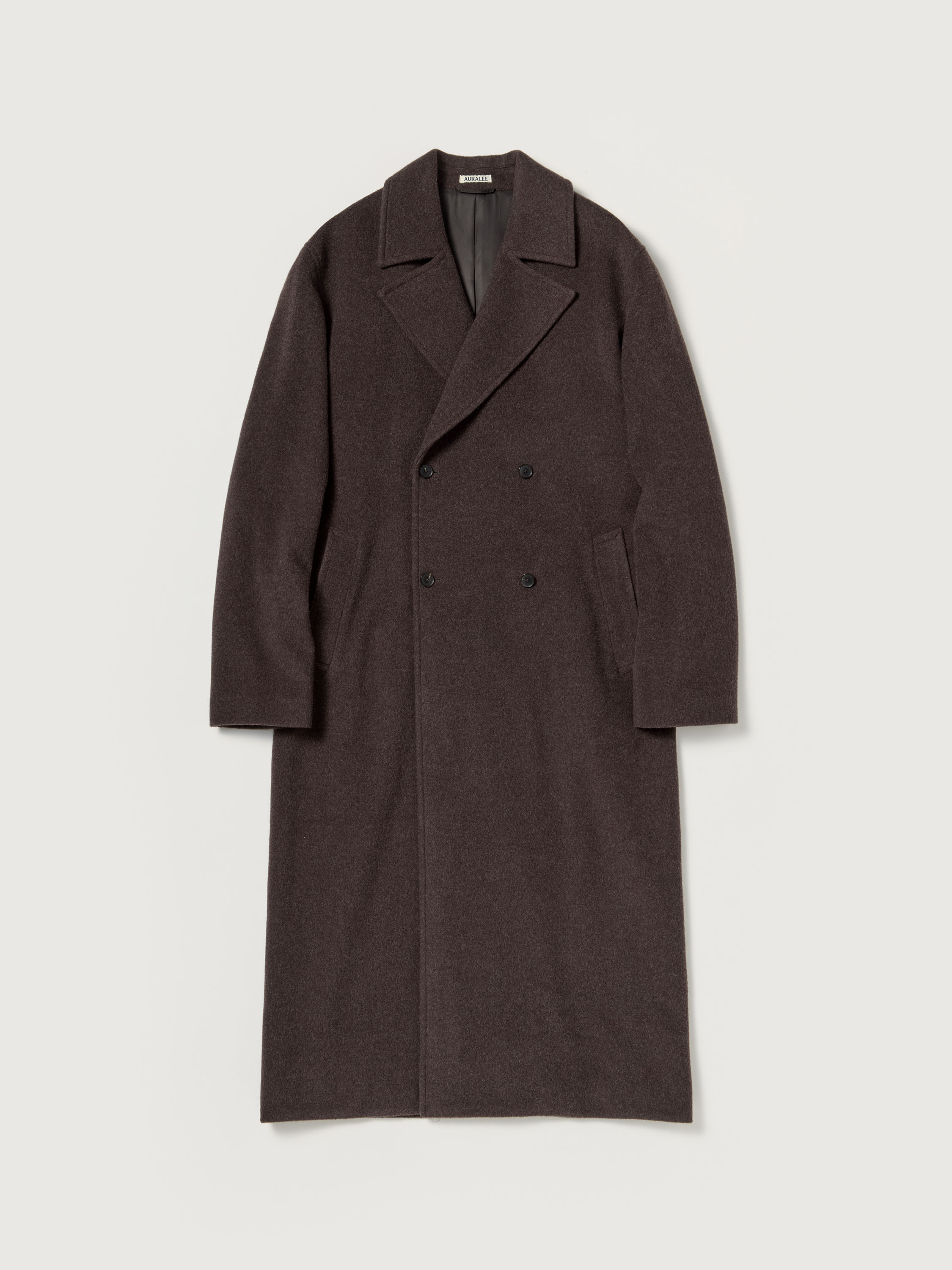 SUPER FINE WOOL MOSSER DOUBLE-BREASTED COAT 詳細画像 TOP BROWN 1