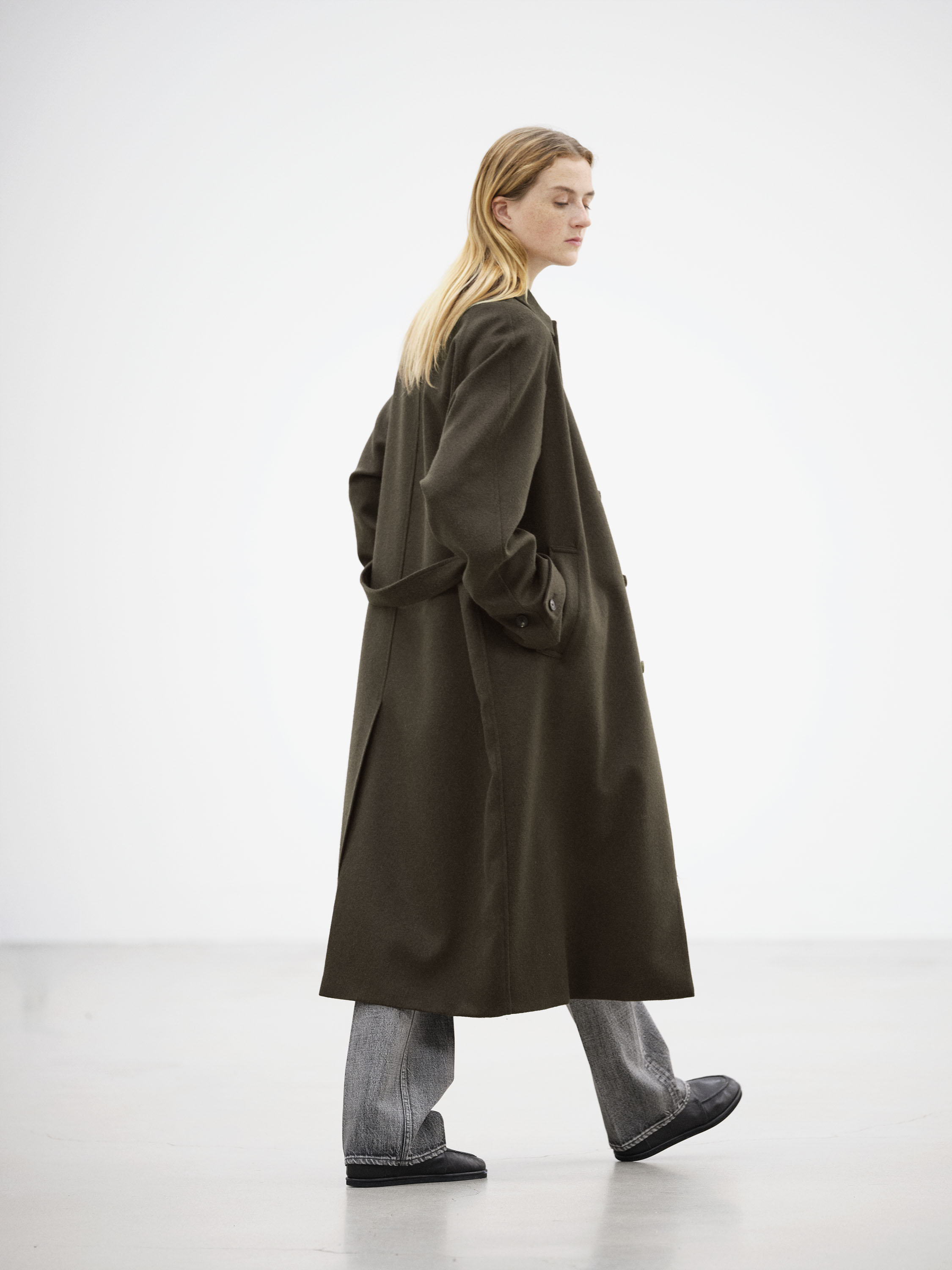 BABY CAMEL FLANNEL SOUTIEN COLLAR COAT 詳細画像 DARK BROWN 3