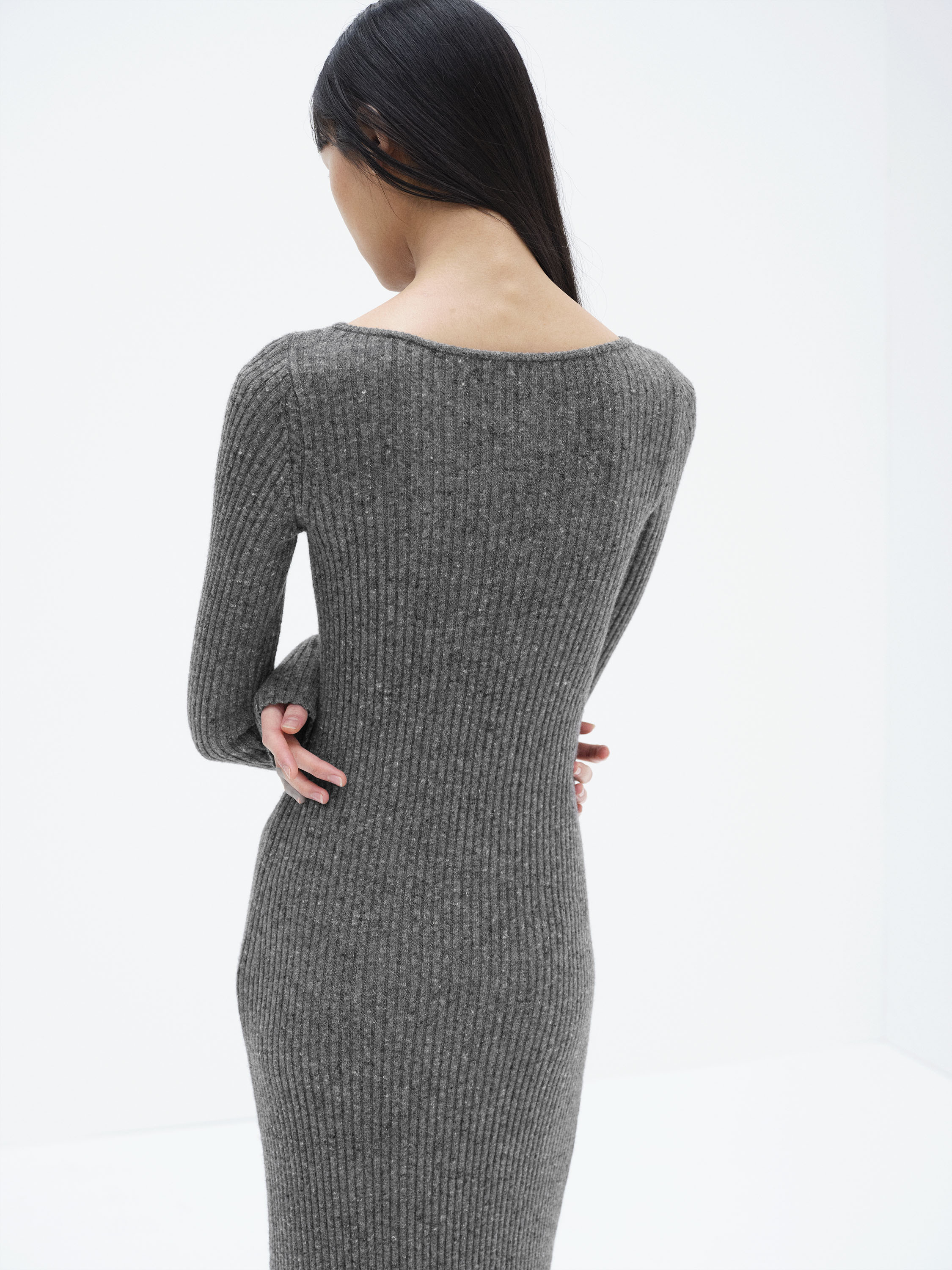 CASHMERE NEP KNIT DRESS 詳細画像 MIX GRAY 5