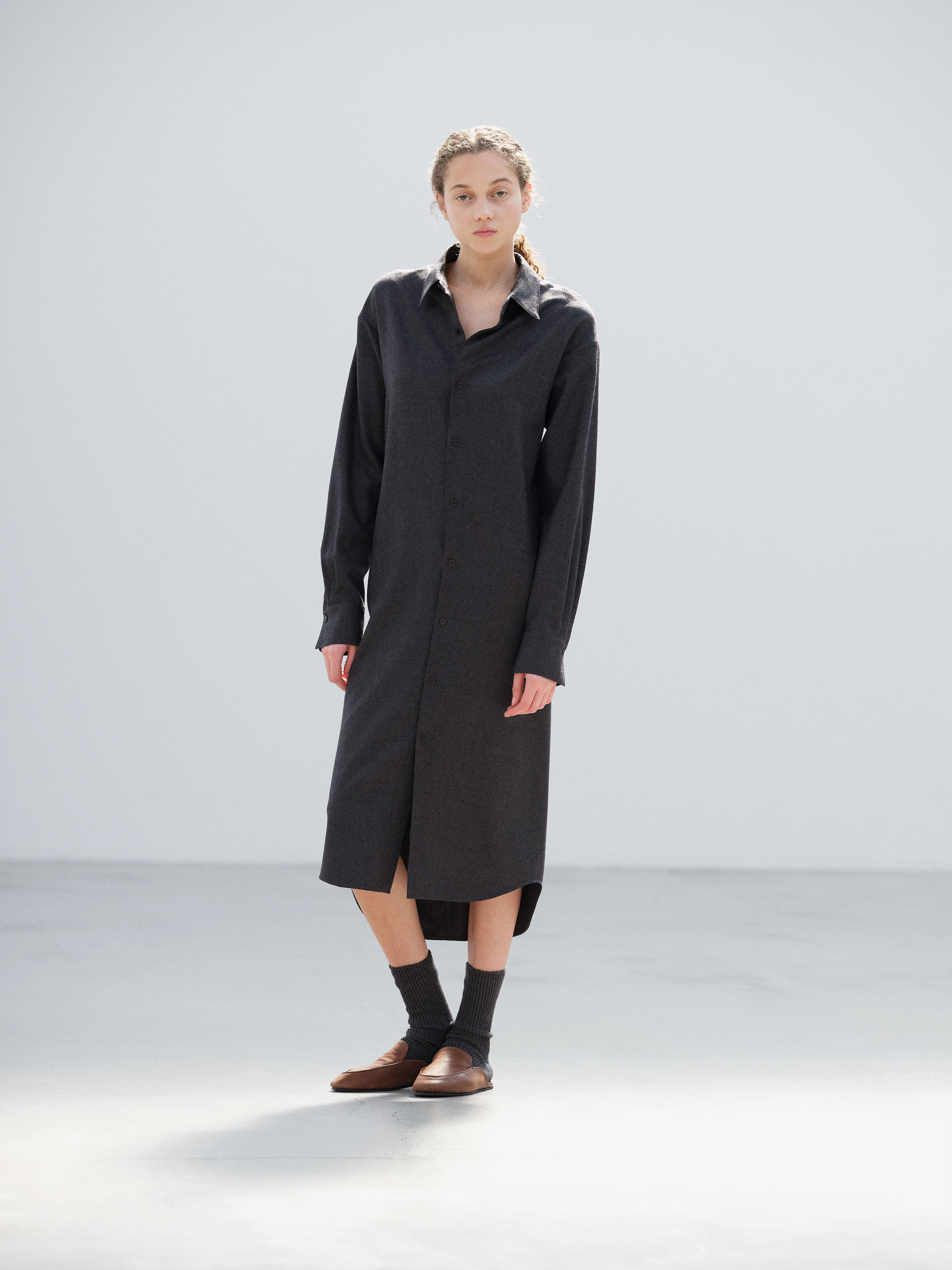 SUPER LIGHT WOOL SHIRT DRESS 詳細画像 TOP CHARCOAL 1