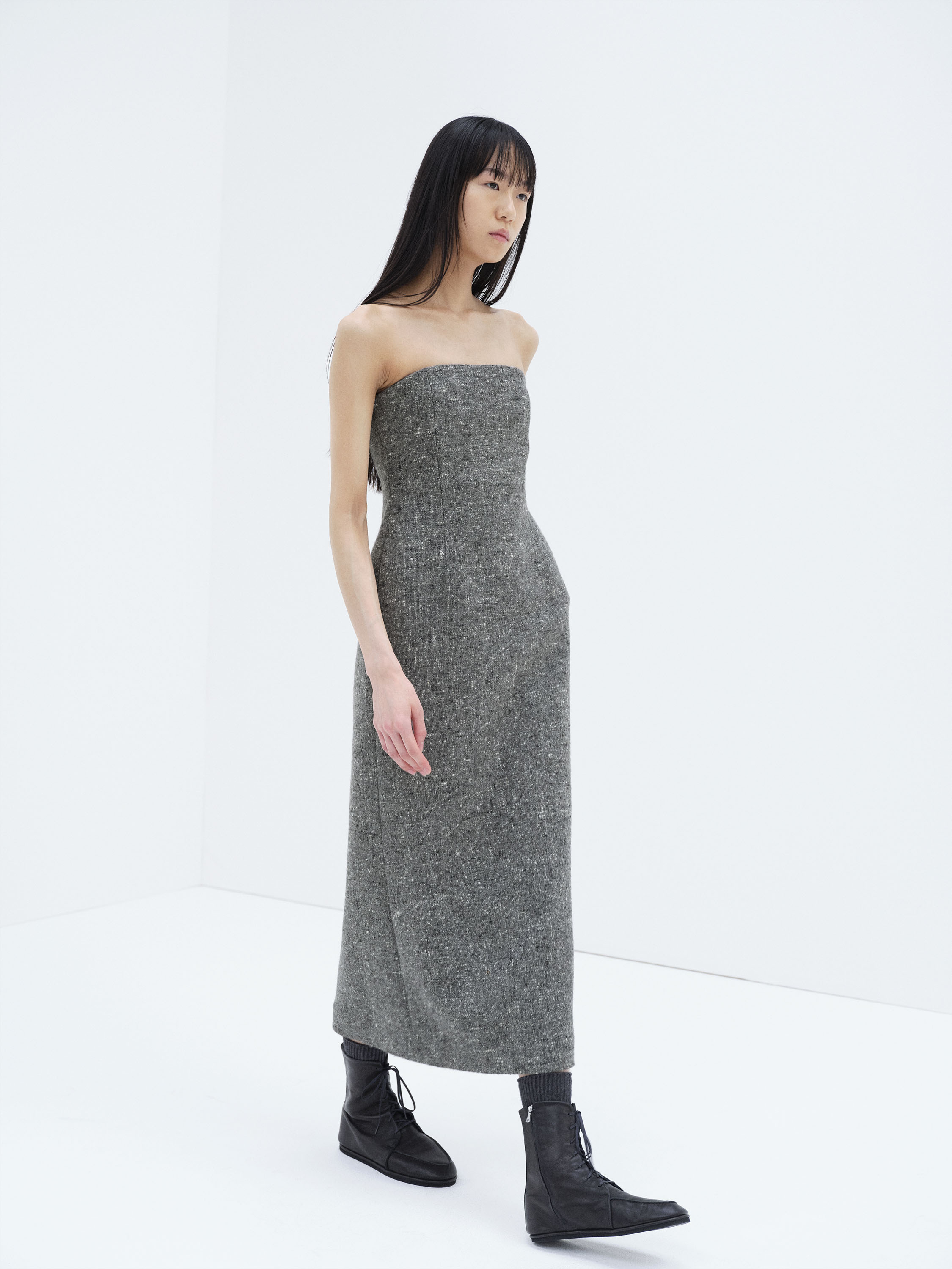 HOMESPUN TWEED DRESS 詳細画像 MIX GRAY 2
