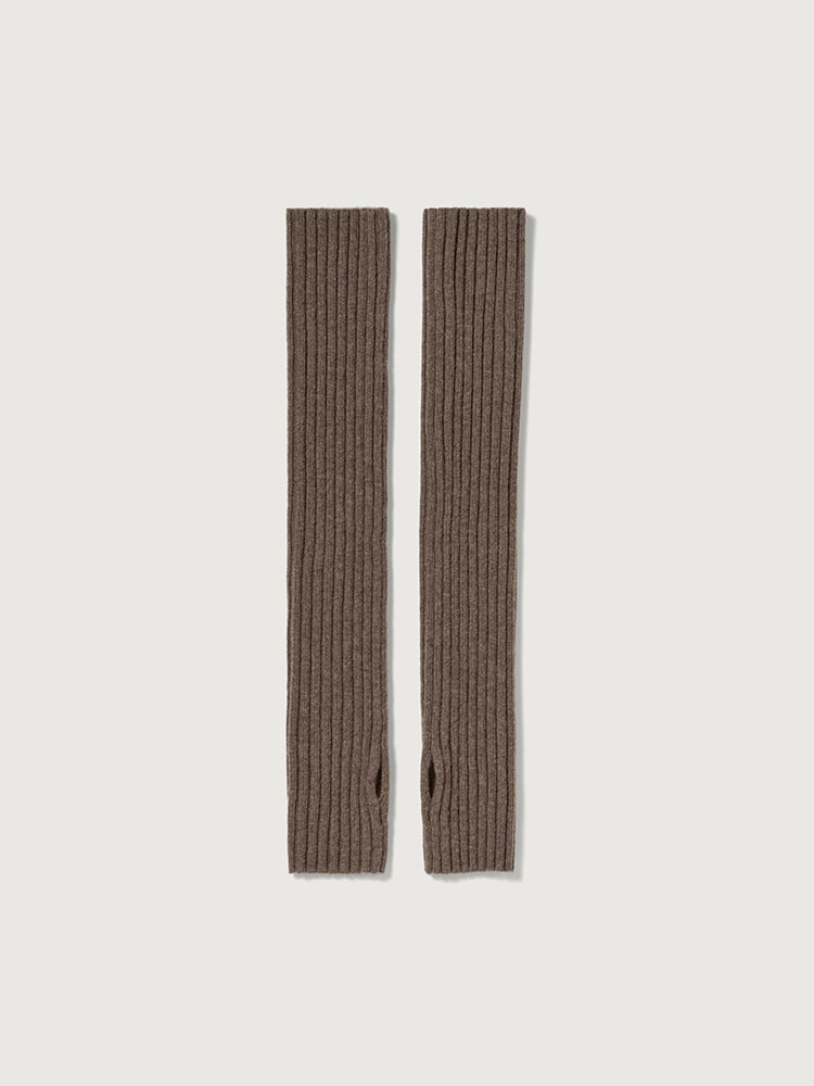 SUPER FINE WOOL CASHMERE RIB KNIT ARM WARMER