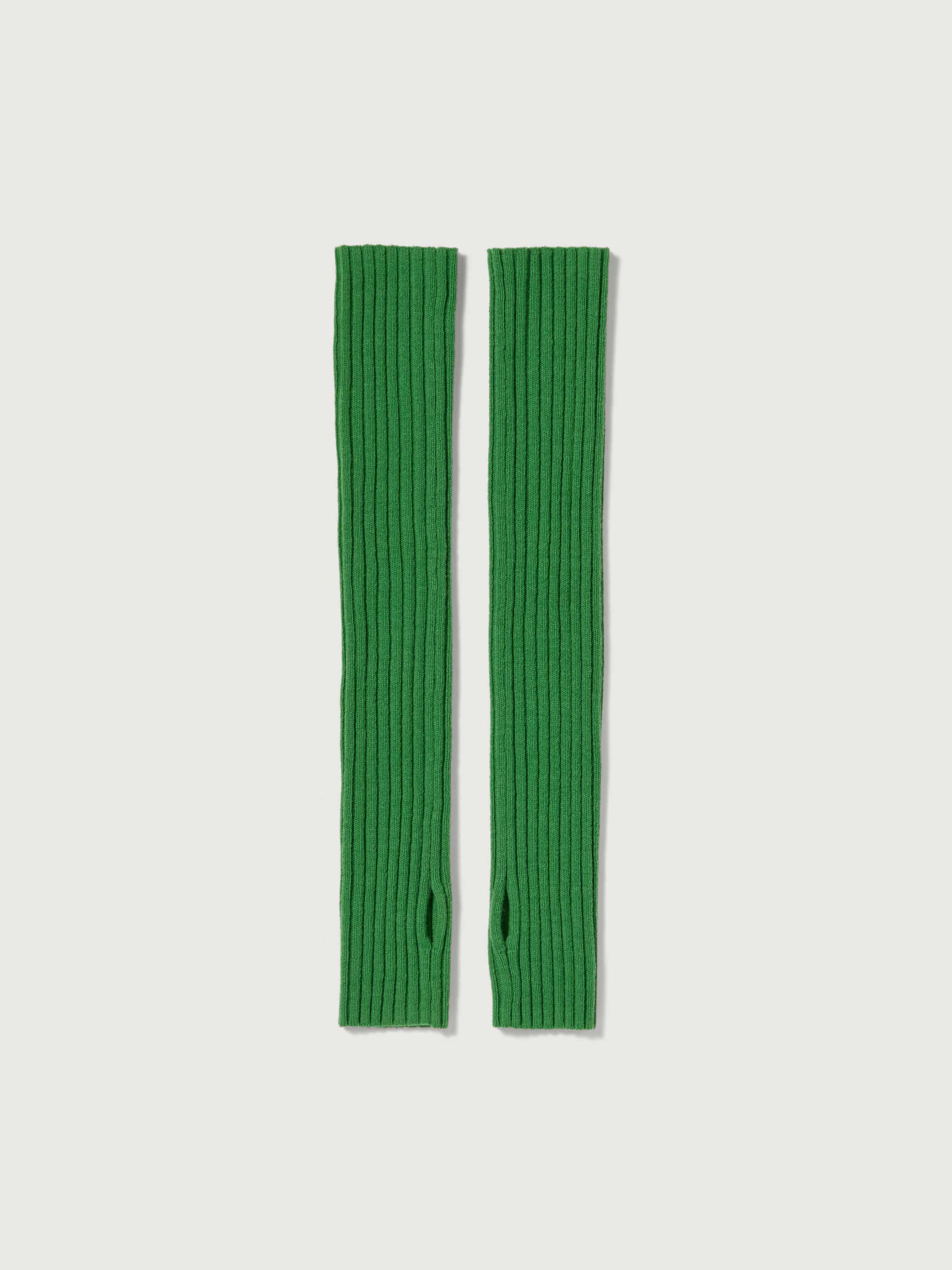 SUPER FINE WOOL CASHMERE RIB KNIT ARM WARMER 詳細画像 FOREST GREEN 1