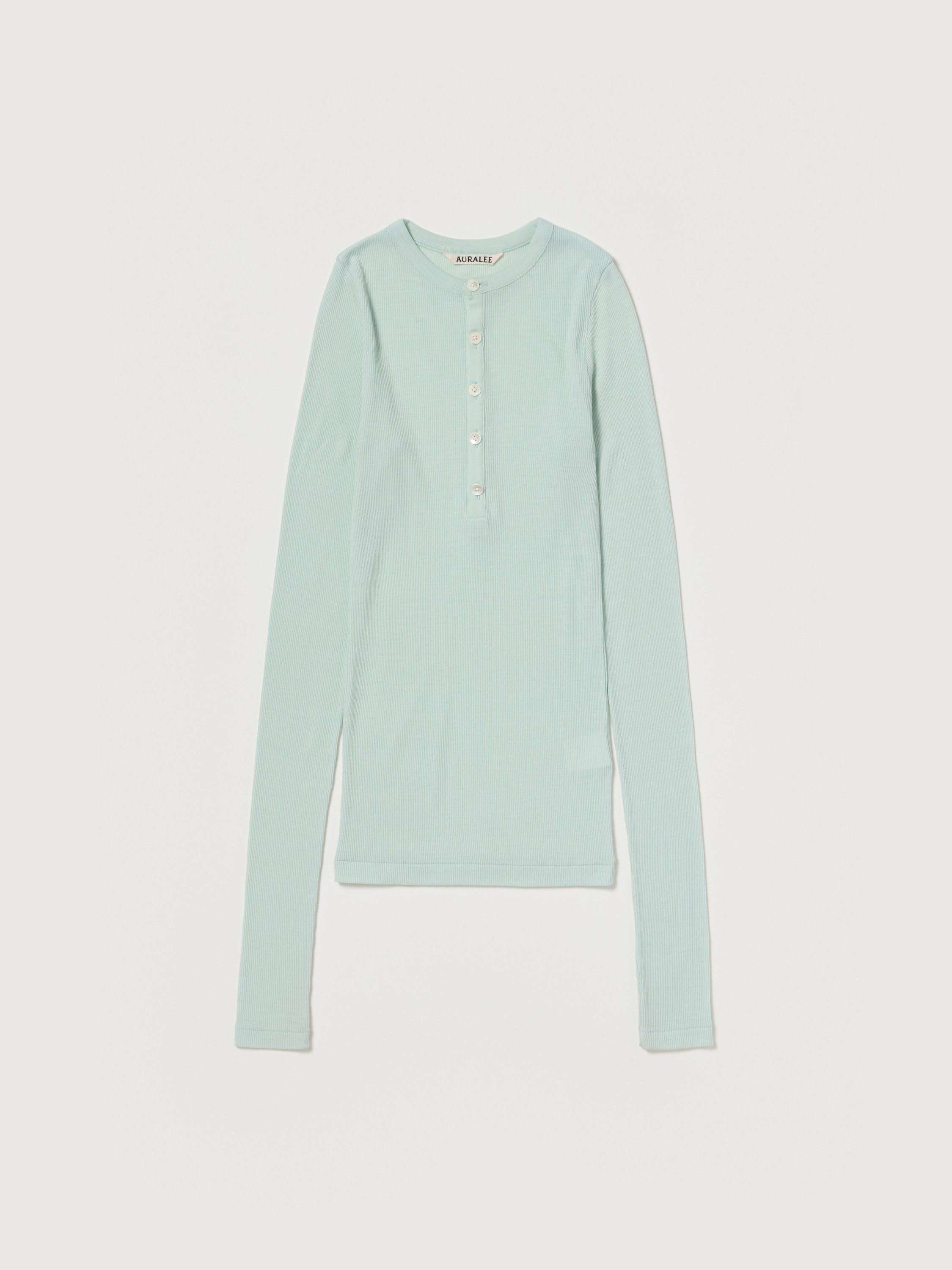 WOOL SILK SOFT RIB HENLEY 詳細画像 LIGHT BLUE 1