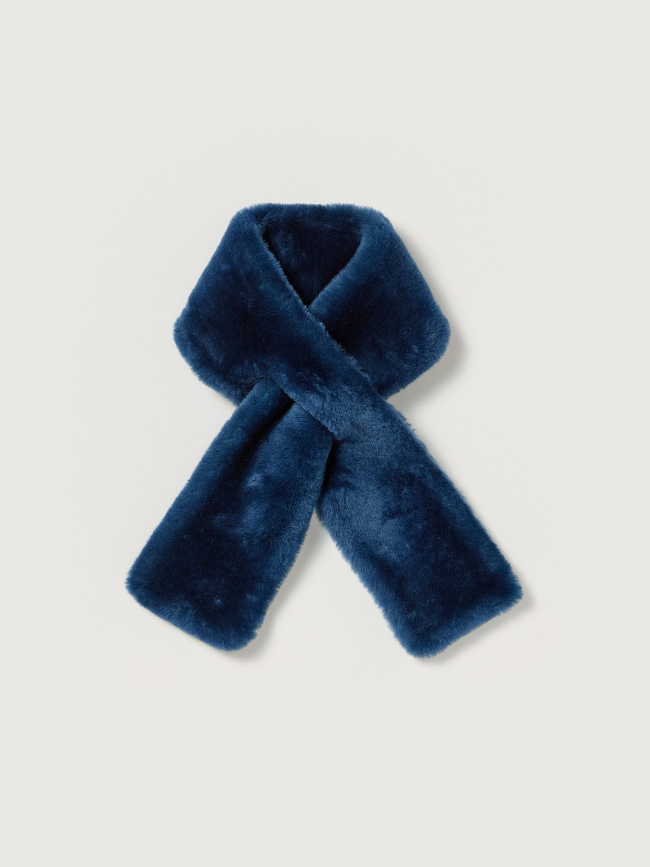 STRAIGHT MERINO MOUTON FUR STOLE 詳細画像 NAVY 1