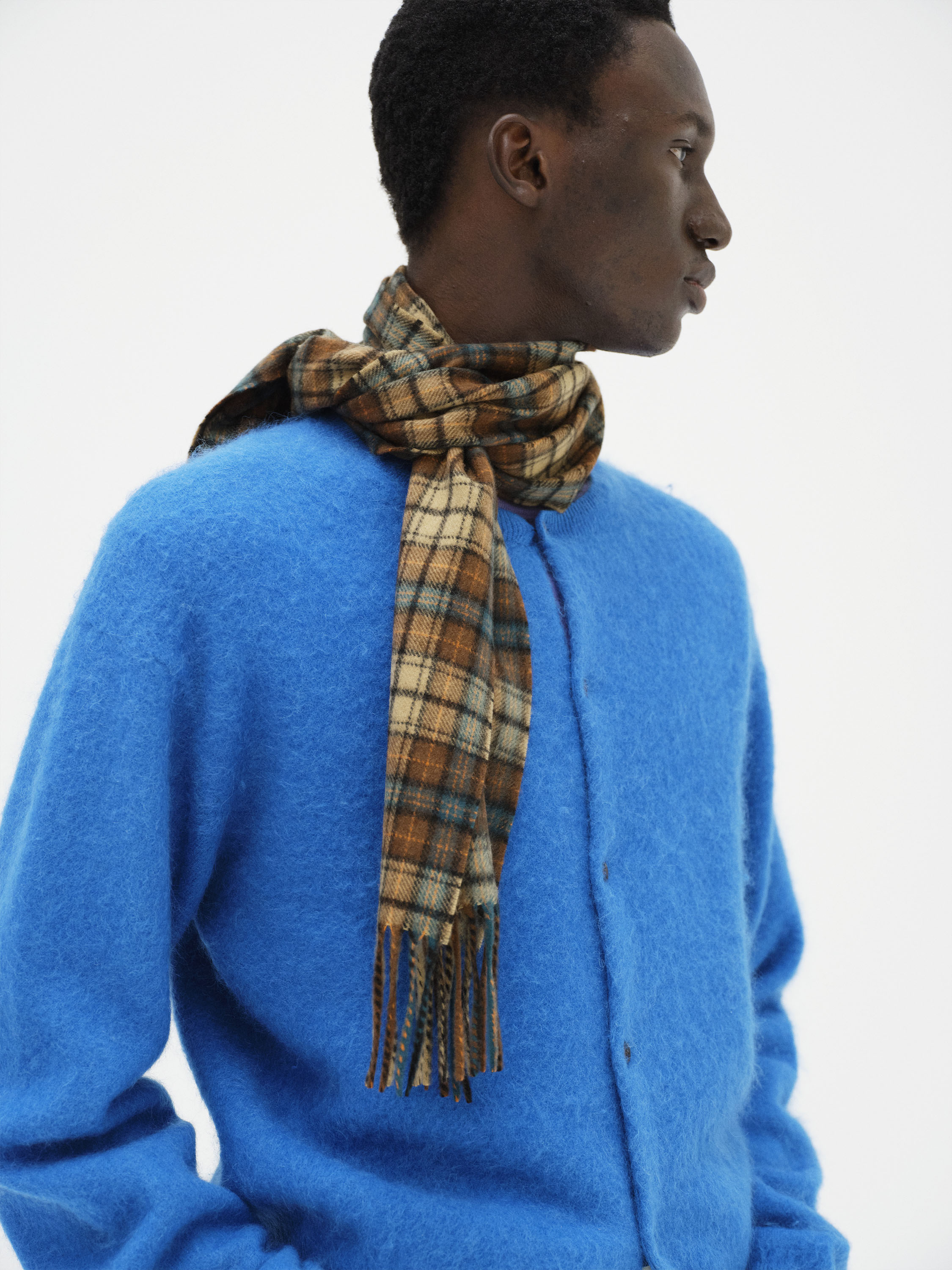 CASHMERE CHECK LONG STOLE 詳細画像 RED BROWN CHECK 2