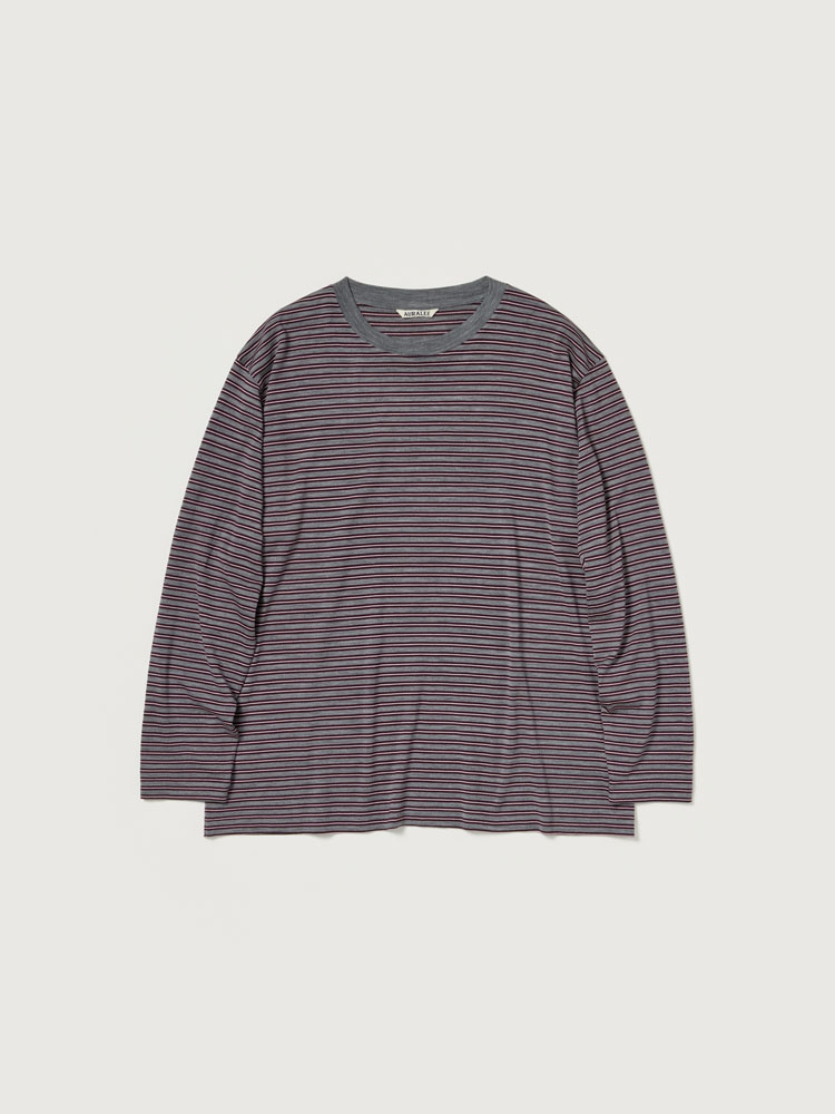 do8745】AURALEE STRIPE JERSEY L/S TEE do8745】AURALEE STRIPE