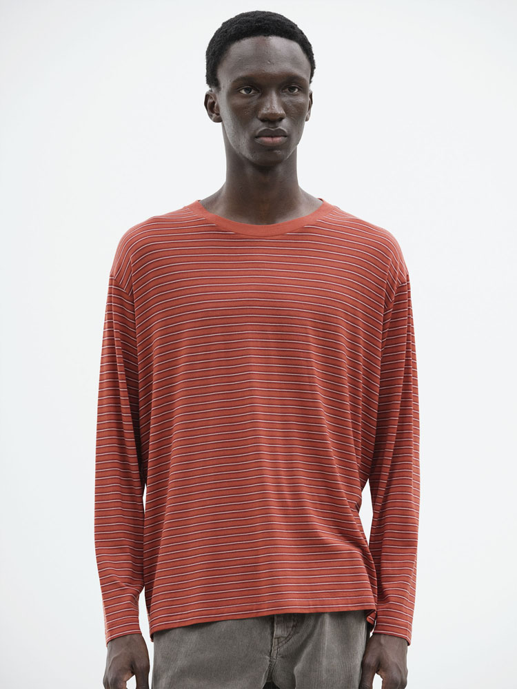 トップス 26ss AURALEE STRIPE JERSEY L/S TEE size4 SOFT SMOOTH WOOL STRIPE JERSEY L/S TEE - AURALEE Official Website