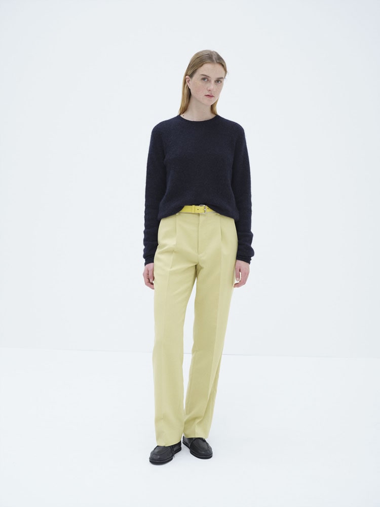 AURALEE ウール100%スラックス イエロー TENSE WOOL DOUBLE CLOTH SLACKS - AURALEE Official Website
