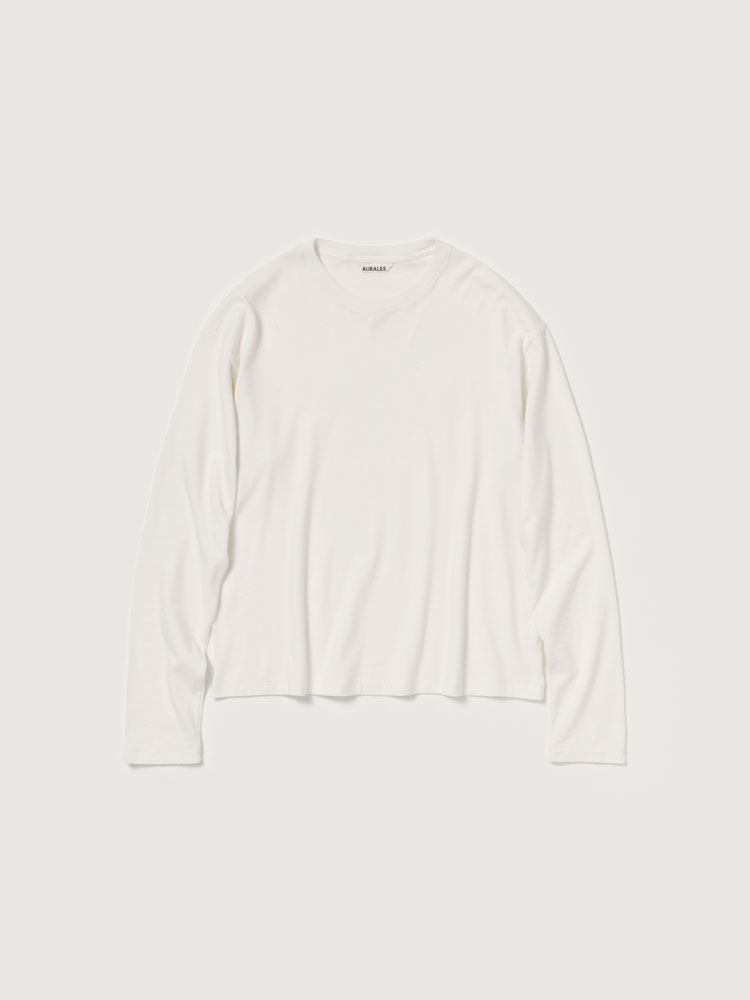 BRUSHED ORGANIC COTTON JERSEY L/S TEE - AURALEE Official Website