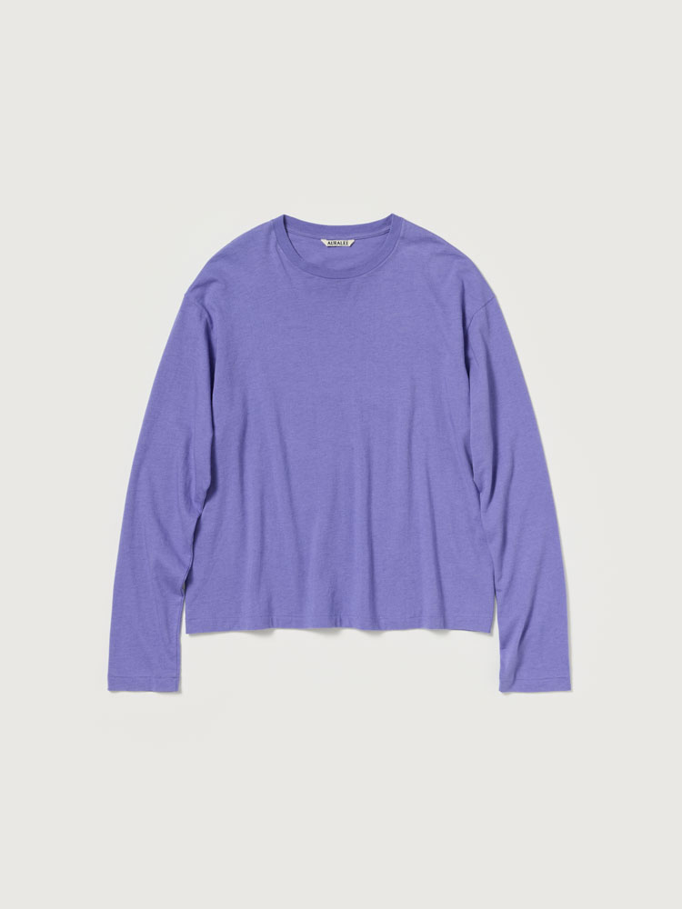 BRUSHED ORGANIC COTTON JERSEY L/S TEE - AURALEE Official Website