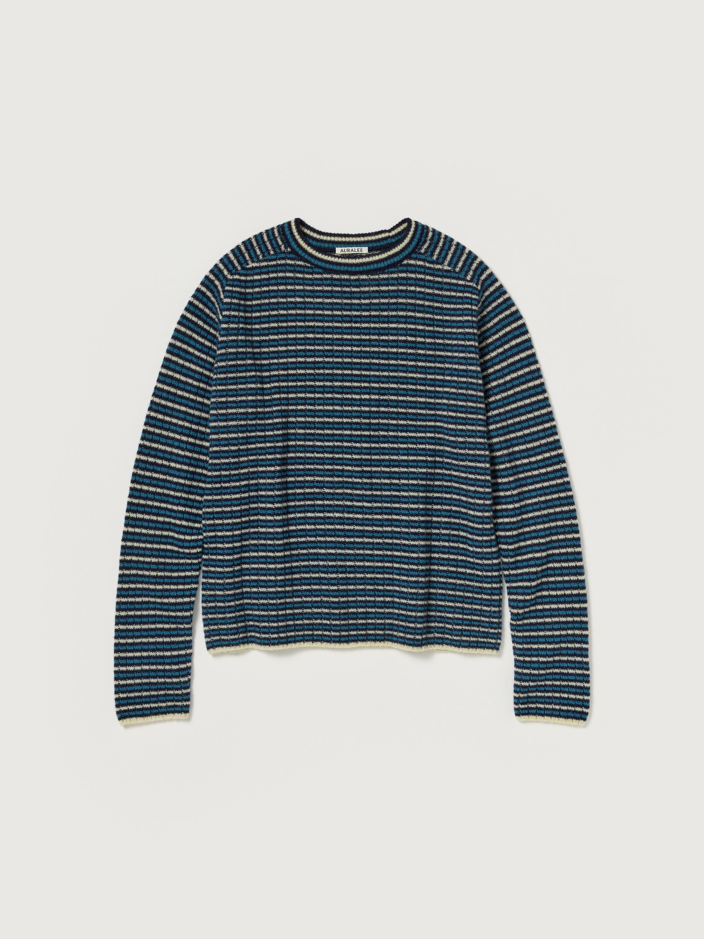 SHETLAND WOOL CASHMERE RIB KNIT P/O 詳細画像 NAVY STRIPE 5