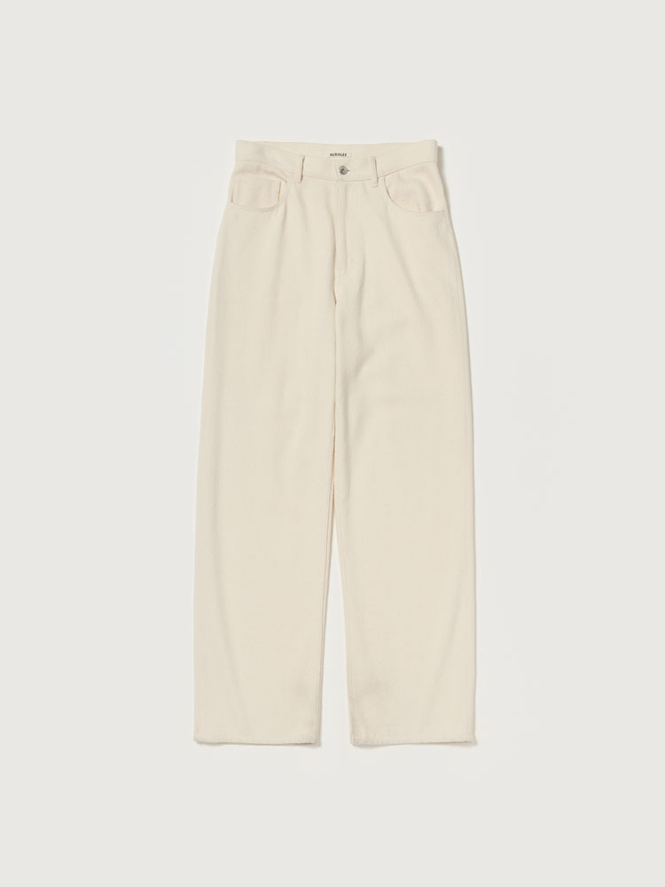 SILK NEP DENIM 5P WIDE PANTS - AURALEE Official Website