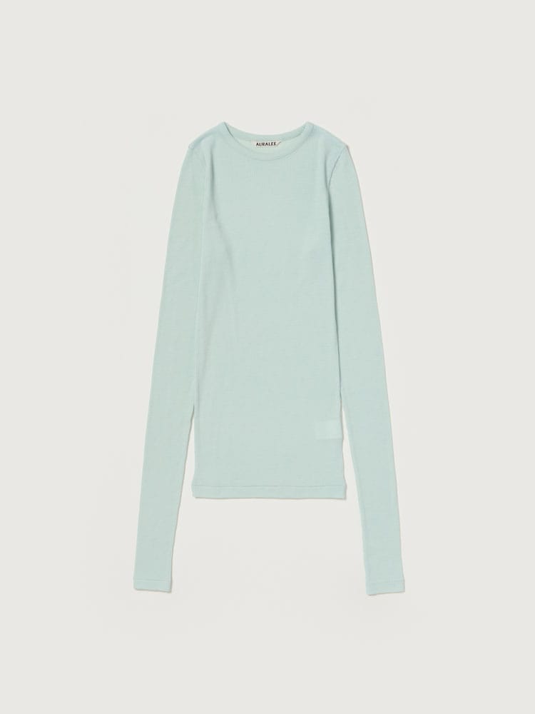 WOOL SILK SOFT RIB L/S TEE
