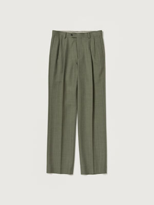 BLUEFACED WOOL TWO-TUCK SLACKS