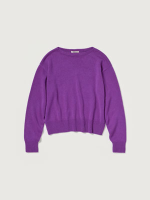 LIGHT CASHMERE KNIT BOAT NECK P/O