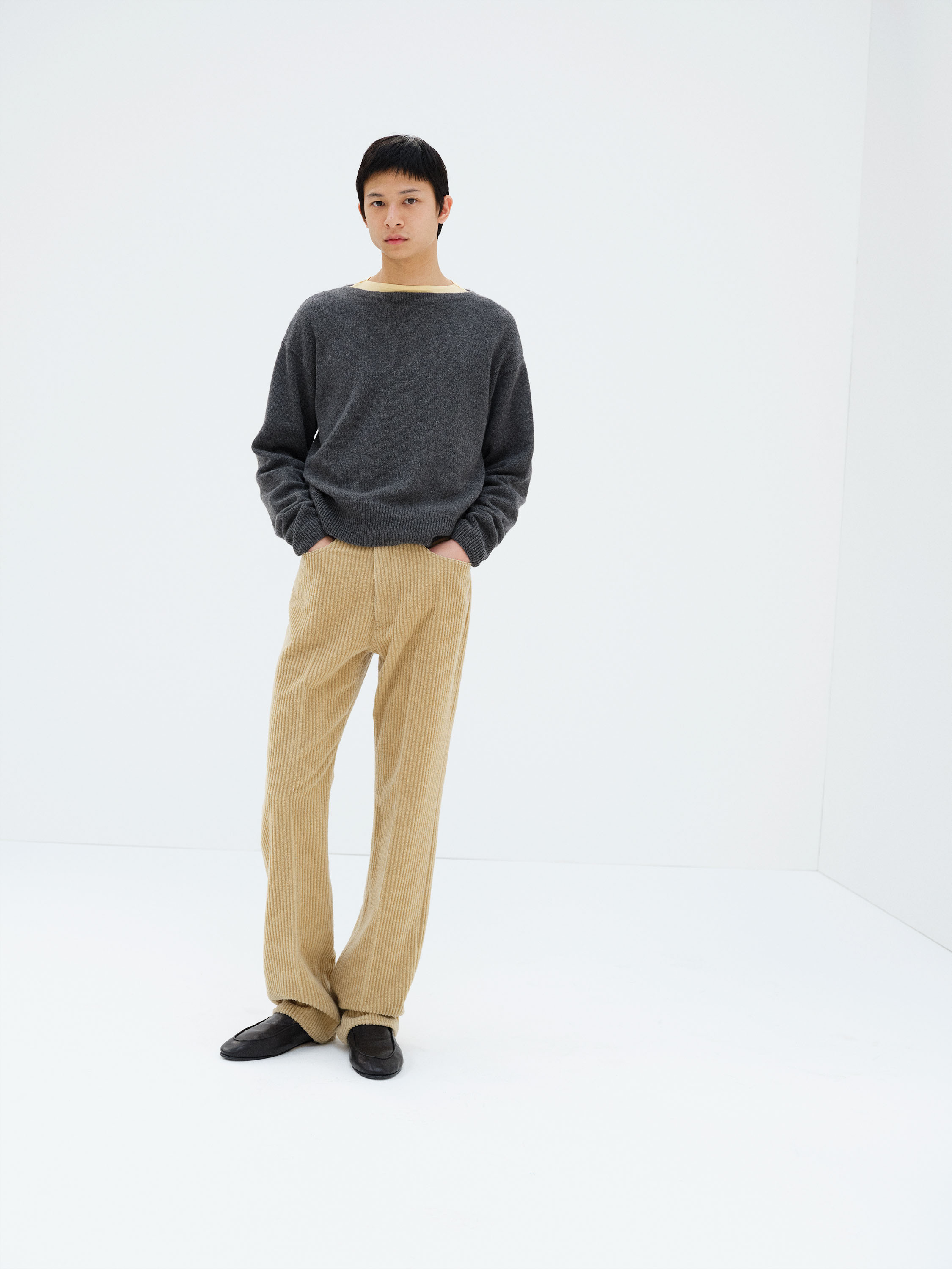 LIGHT CASHMERE KNIT BOAT NECK P/O 詳細画像 CHARCOAL 2