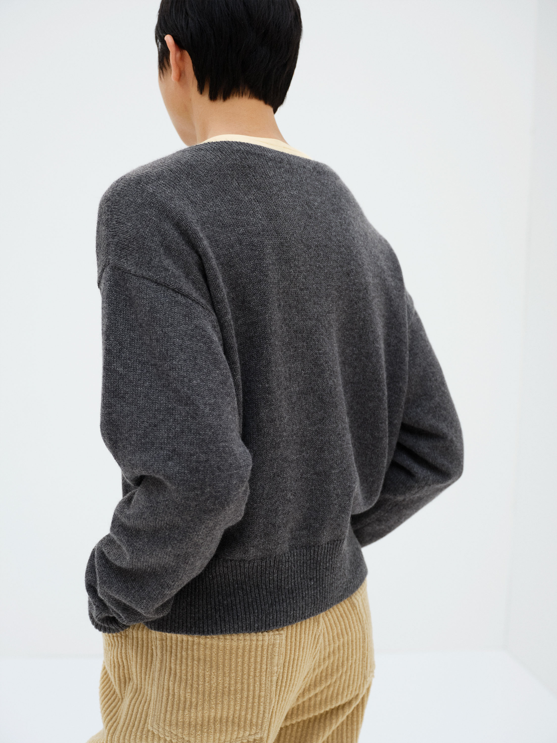 LIGHT CASHMERE KNIT BOAT NECK P/O 詳細画像 CHARCOAL 3