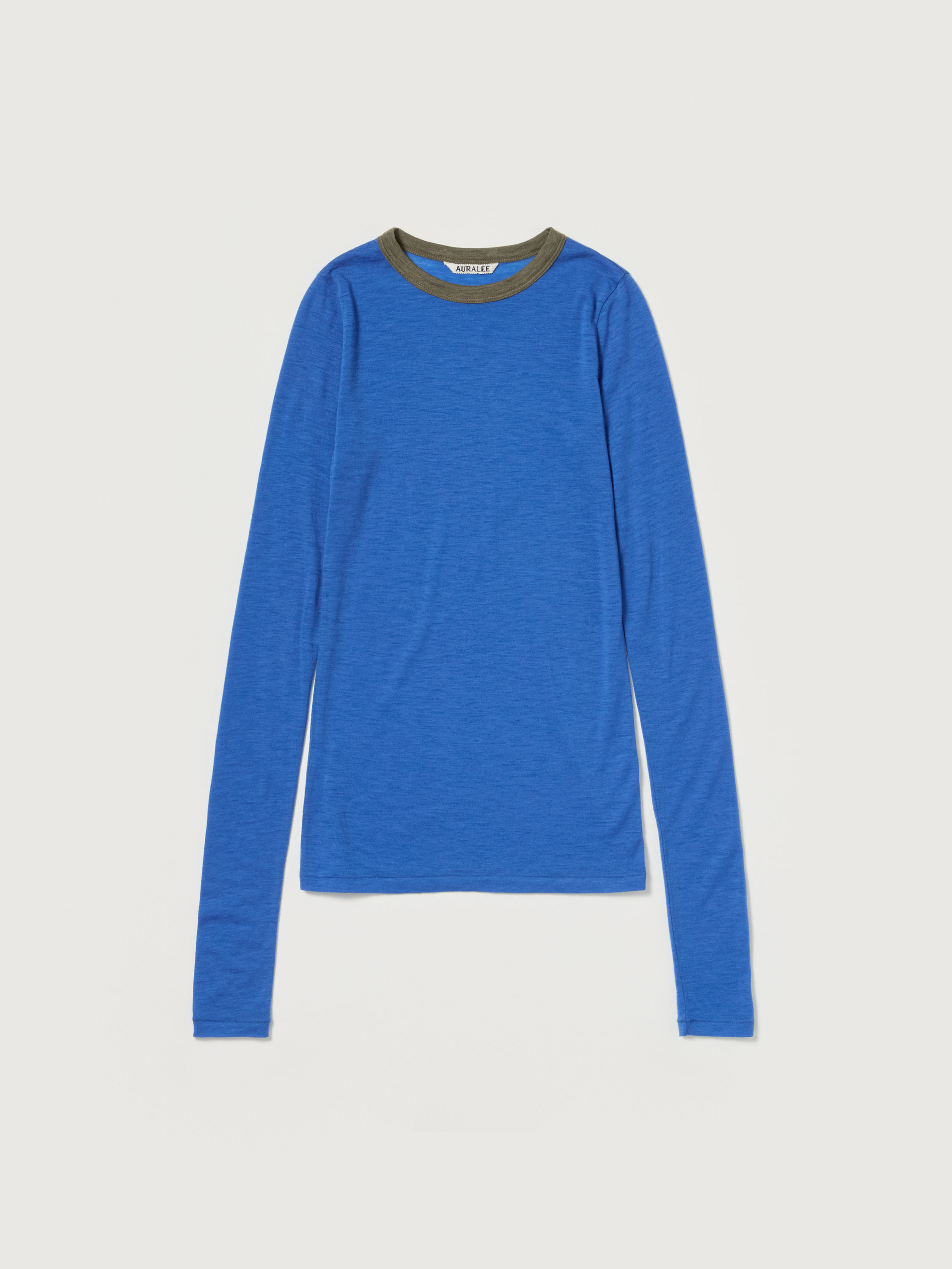 FLUFFY CASHMERE NYLON JERSEY RINGER L/S TEE 詳細画像 BLUE 4