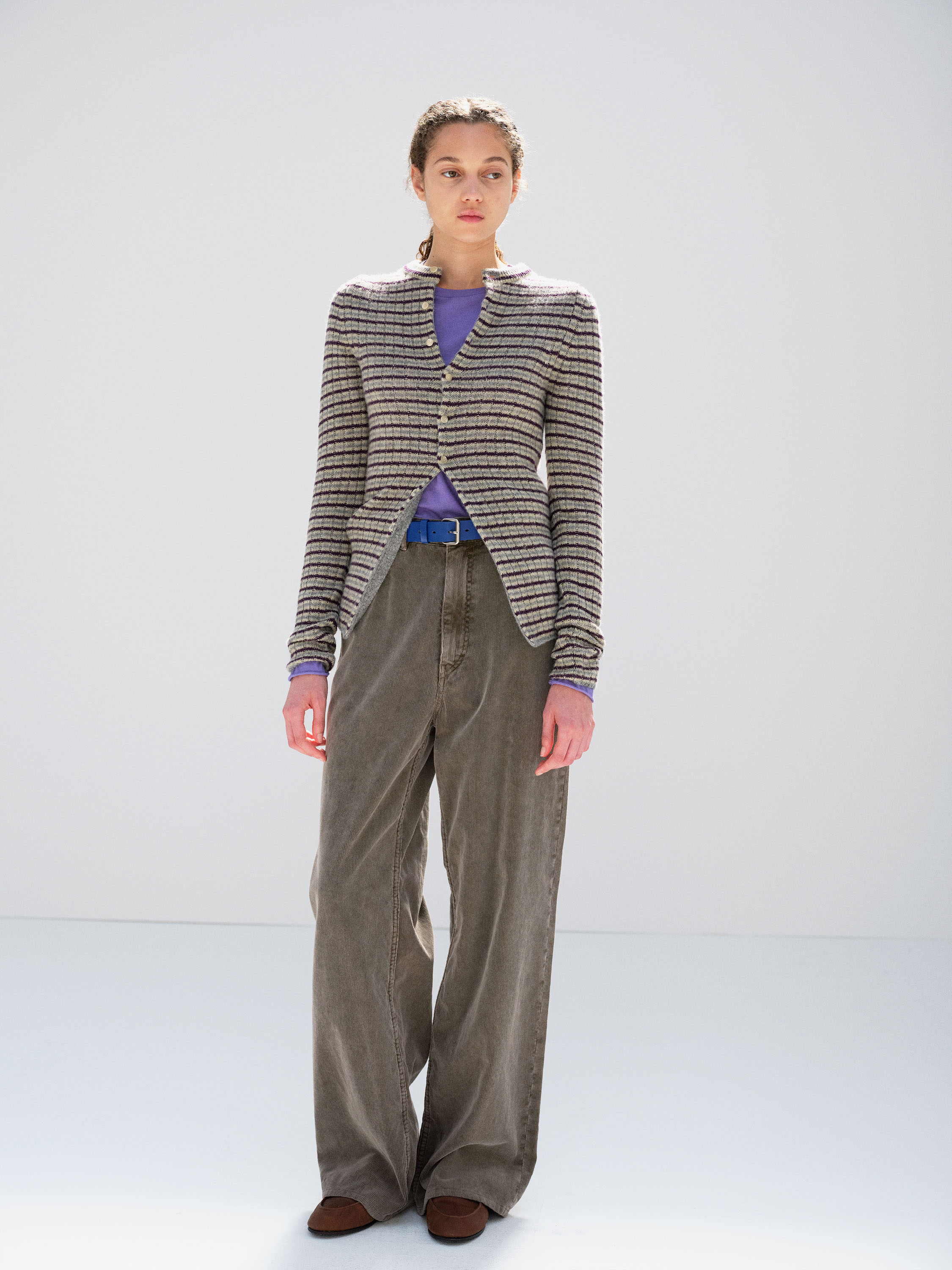 GARMENT-DYED FINX CORDUROY 5P WIDE PANTS 詳細画像 OLIVE BROWN 2