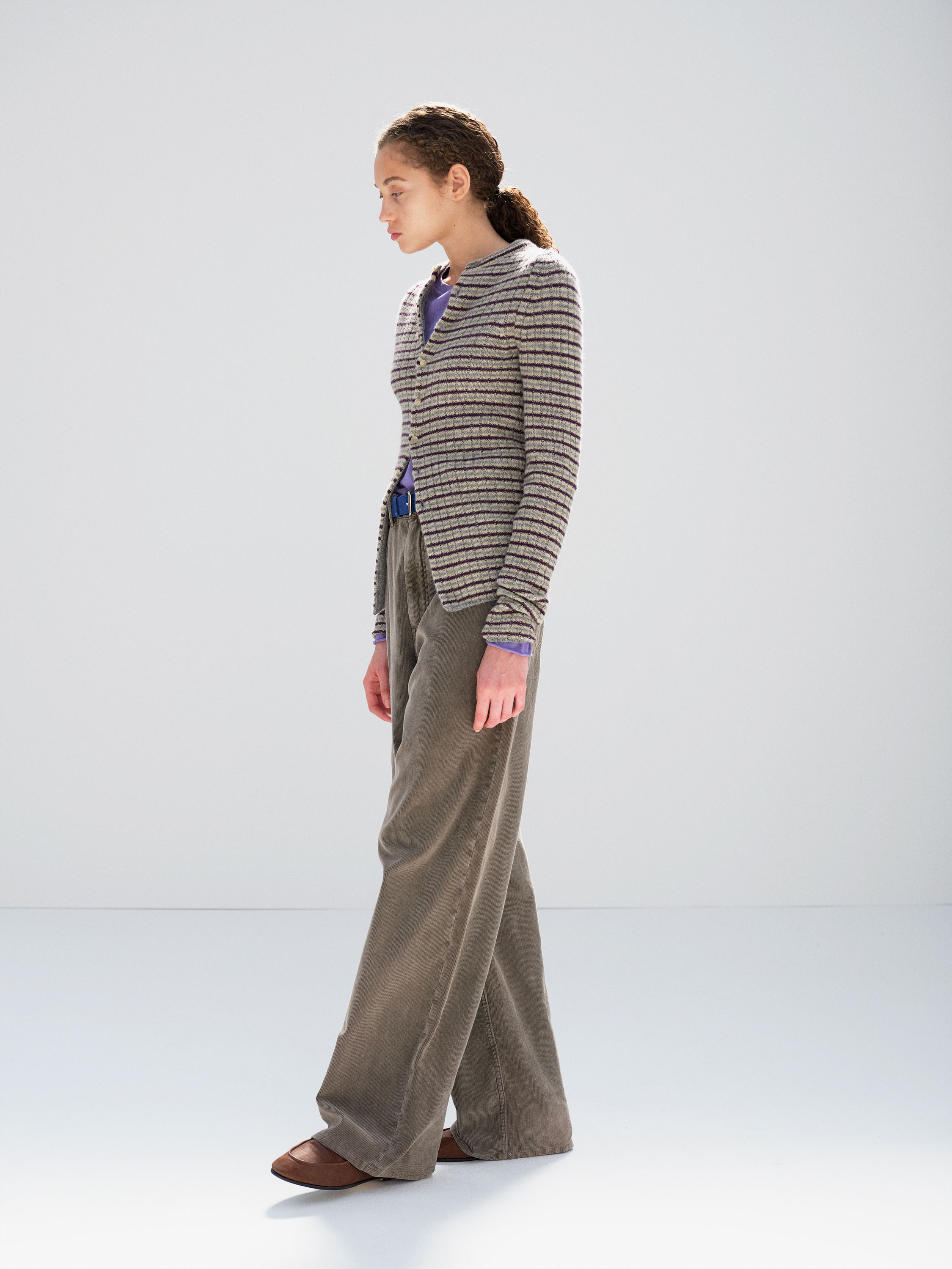 GARMENT-DYED FINX CORDUROY 5P WIDE PANTS 詳細画像 OLIVE BROWN 4