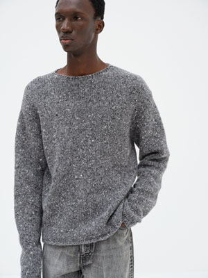 LOW-GAUGE HOMESPUN TWEED KNIT P/O