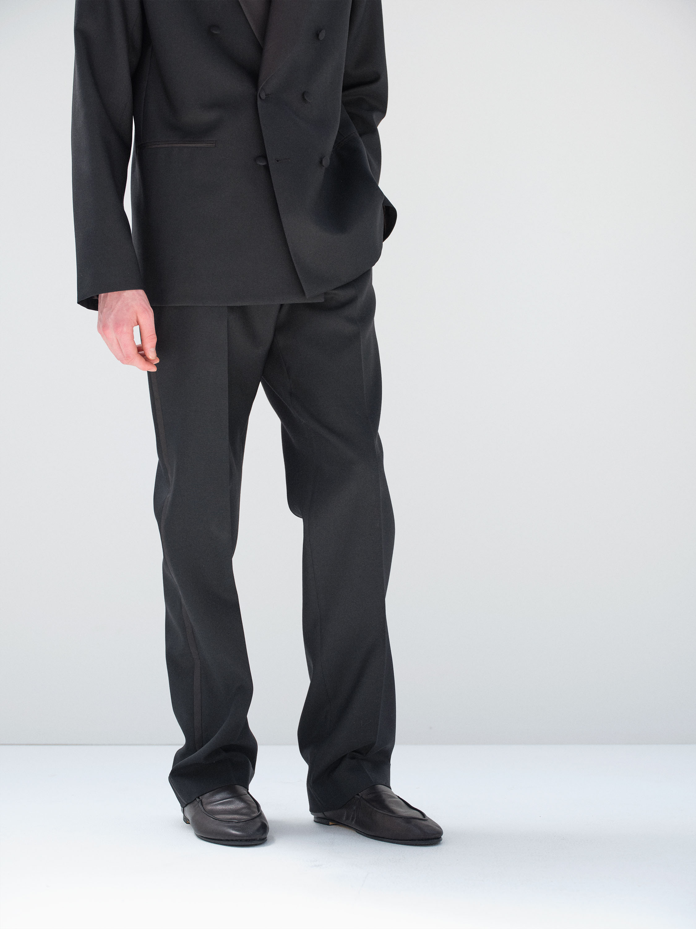 HIGH-DENSITY WOOL WORSTED SLACKS 詳細画像 BLACK 2