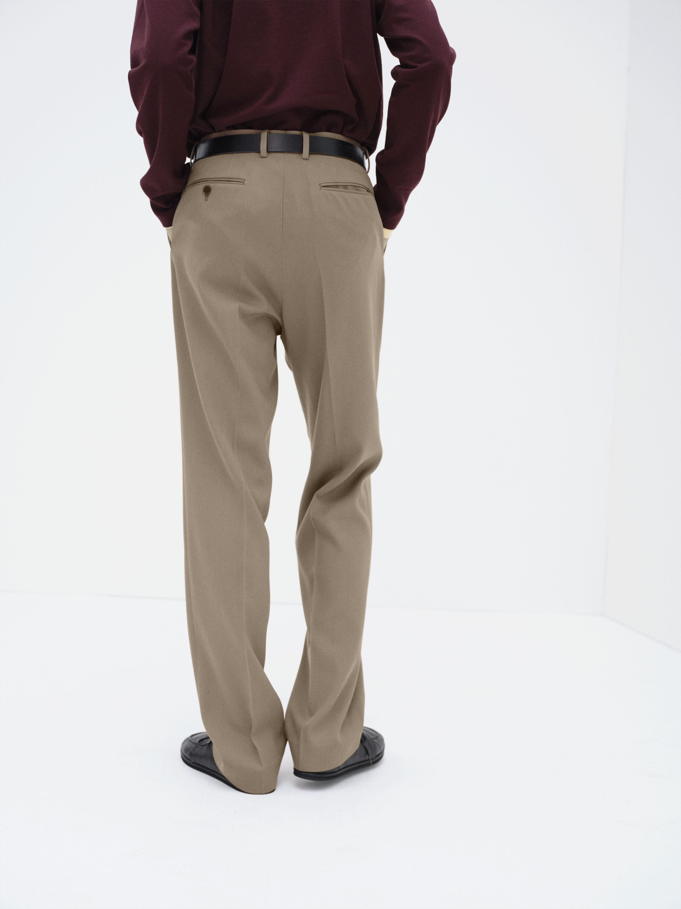 LIGHT WOOL MAX GABARDINE SLACKS 詳細画像 MOCHA BEIGE 5