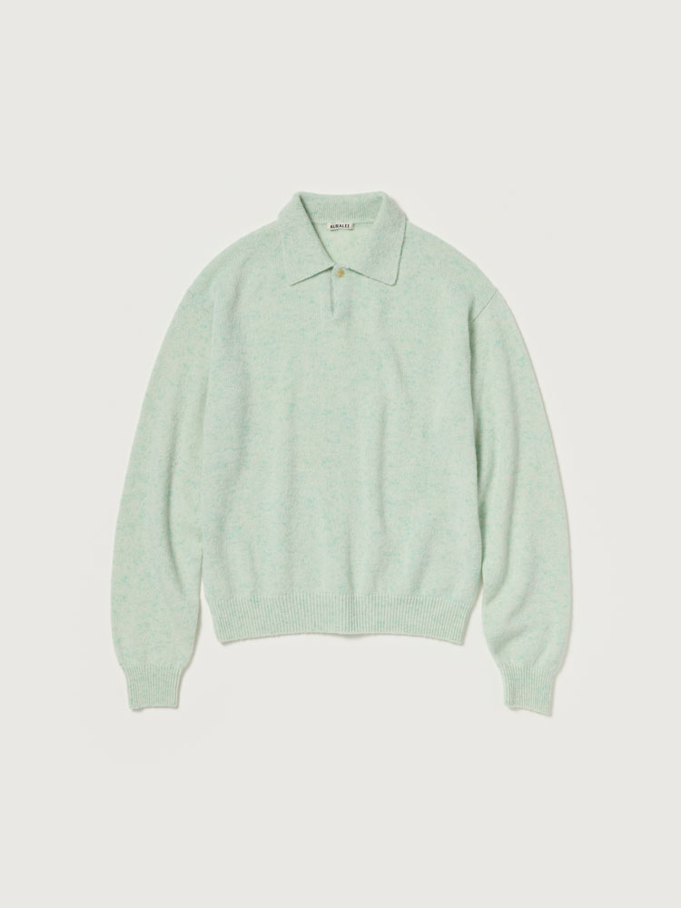み*ら様 auralee WOOL CASHMERE KNIT POLO CASHMERE NEP KNIT POLO - AURALEE Official Website
