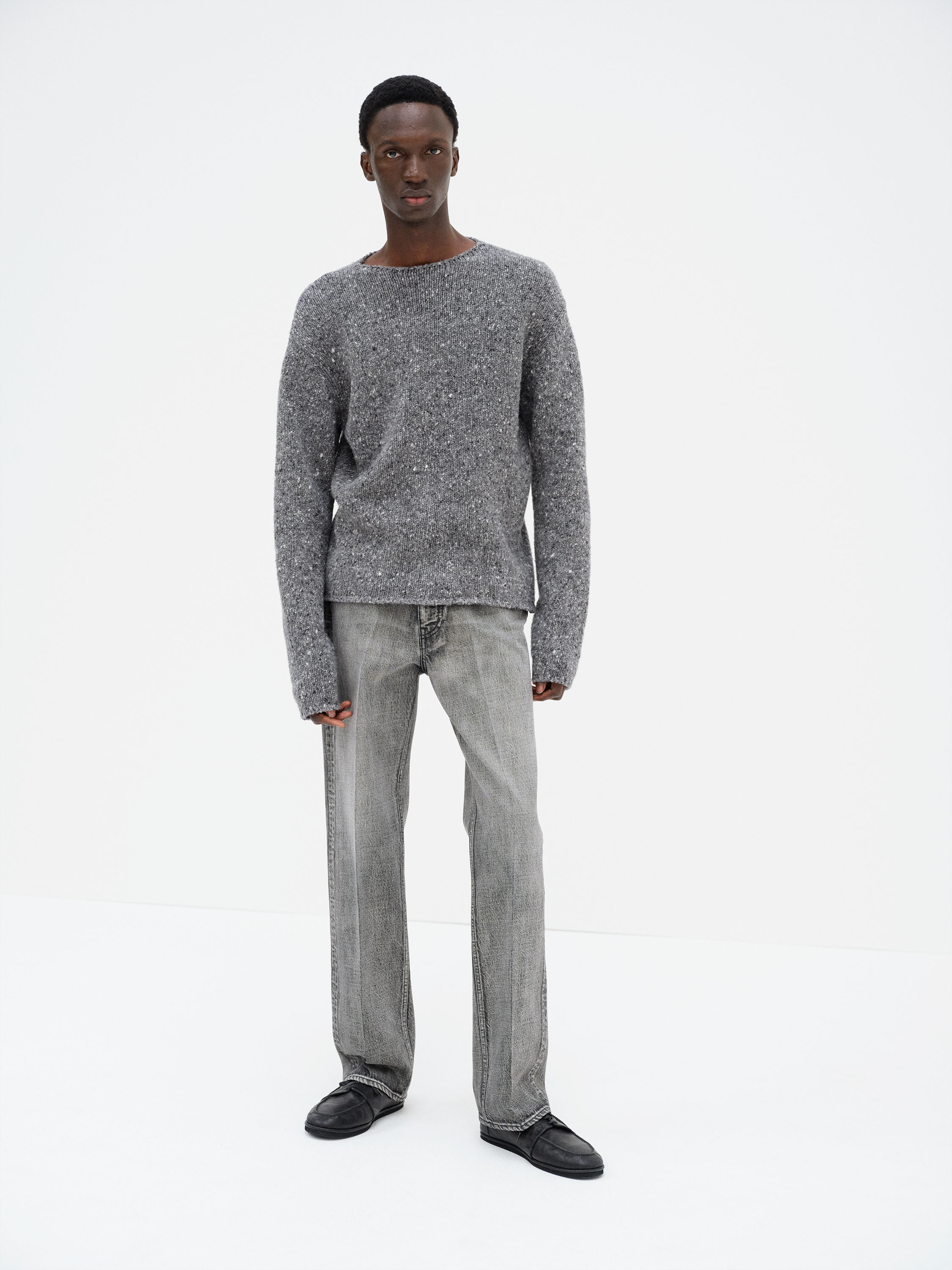 FADED HEAVY DENIM CENTER-PLEATED PANTS 詳細画像 FADED BLACK 1