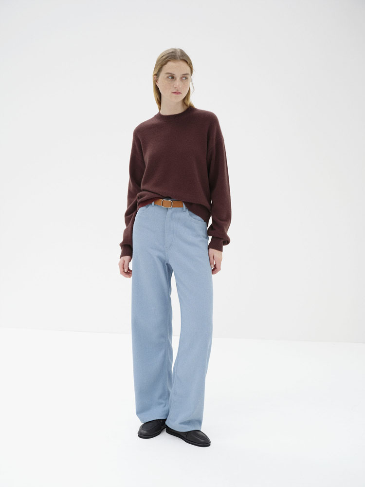 SILK NEP DENIM 5P WIDE PANTS - AURALEE Official Website