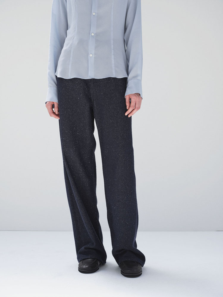 SILK NEP DENIM 5P WIDE PANTS - AURALEE Official Website
