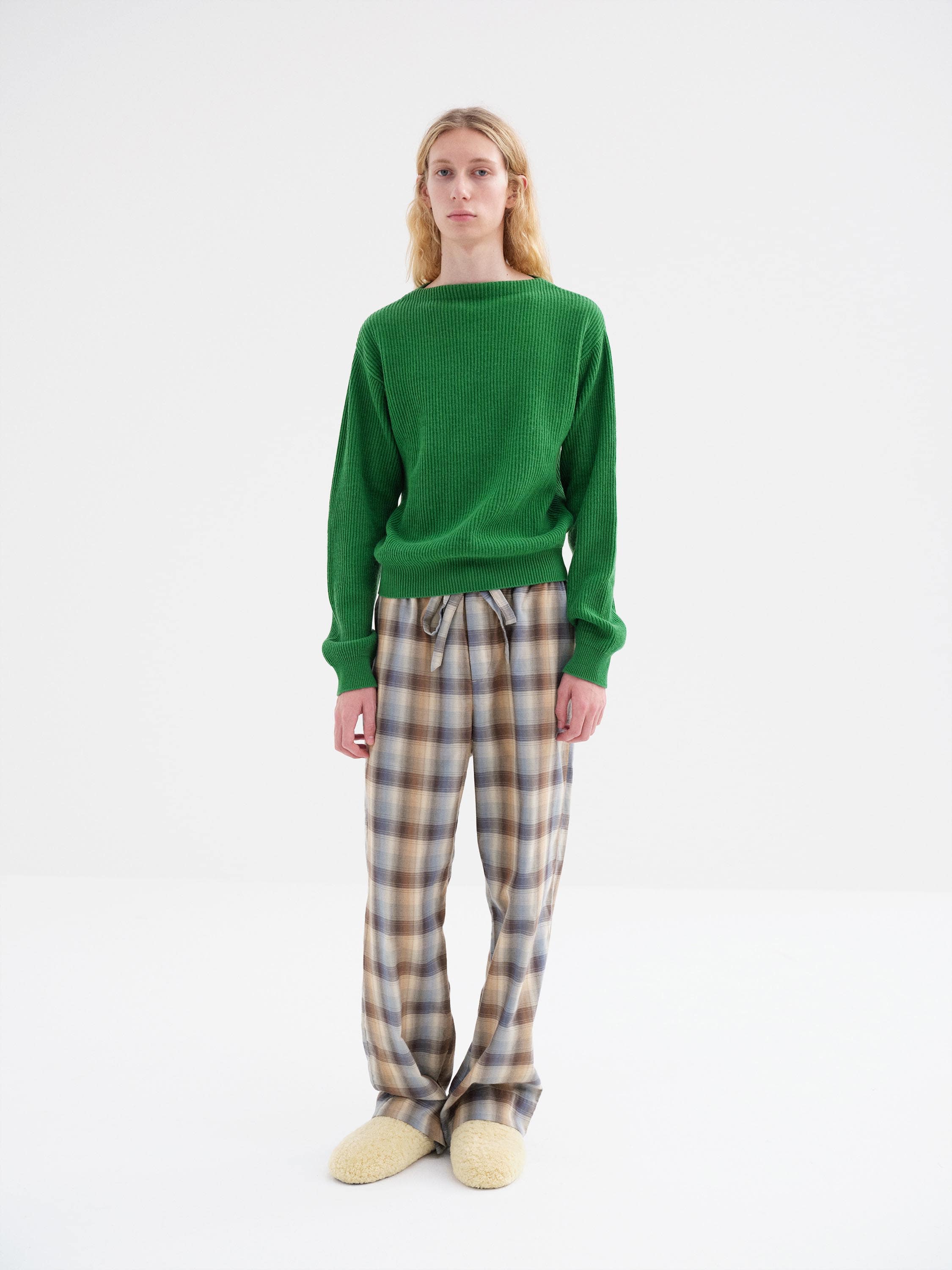 SUPER FINE WOOL CASHMERE RIB KNIT P/O 詳細画像 FOREST GREEN 1
