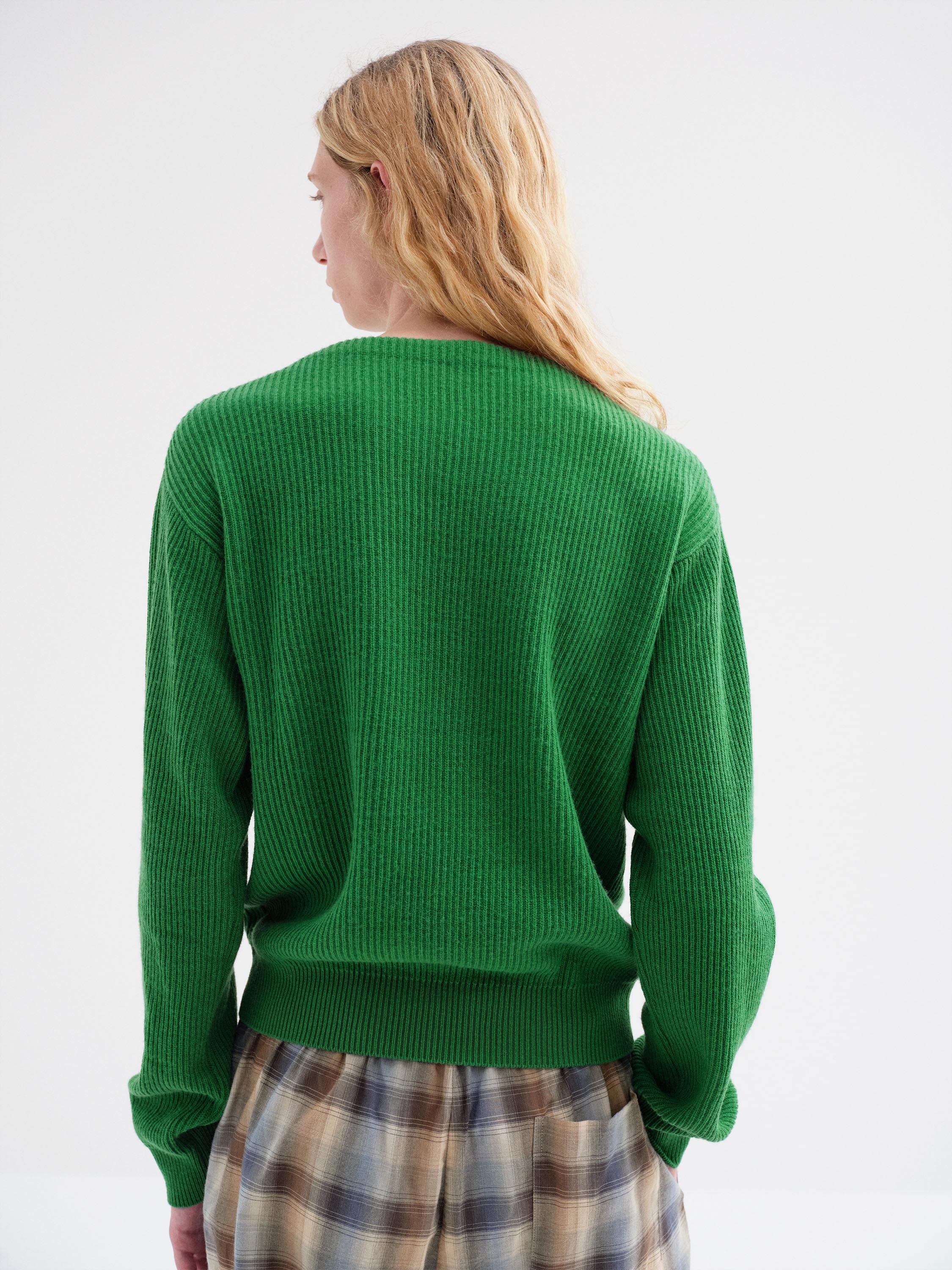 SUPER FINE WOOL CASHMERE RIB KNIT P/O 詳細画像 FOREST GREEN 3