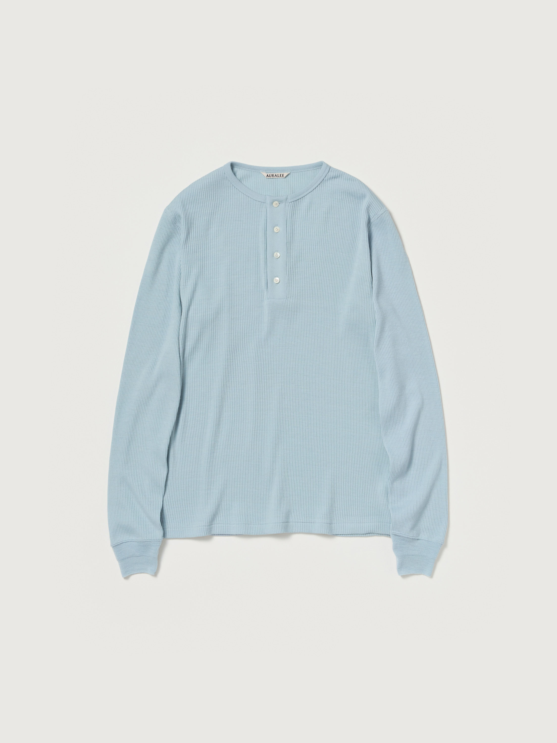 WOOL SILK SOFT RIB HENLEY 詳細画像 LIGHT BLUE 3