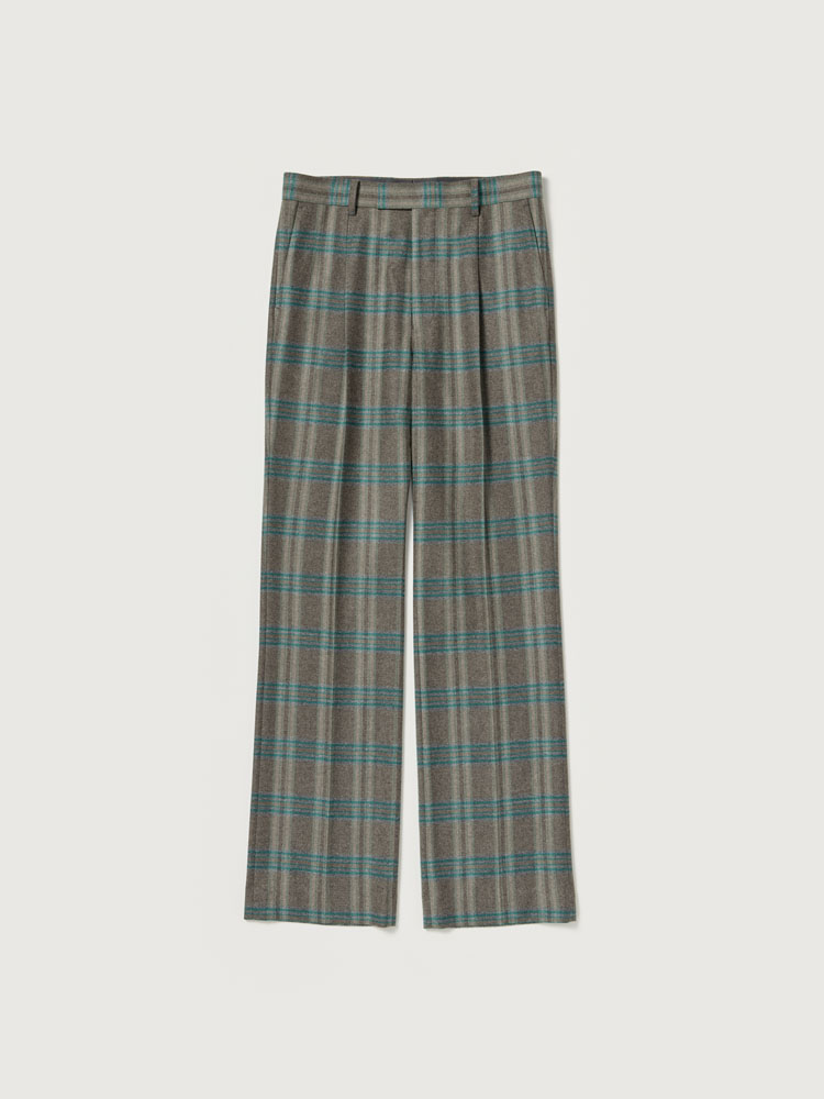 WOOL FULLING FLANNEL ONE-TUCK SLACKS