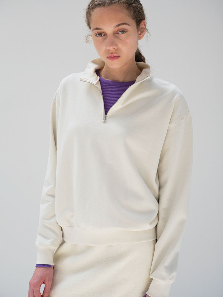 SUPER HIGH GAUGE SWEAT HALF ZIP P/O - AURALEE Official Website