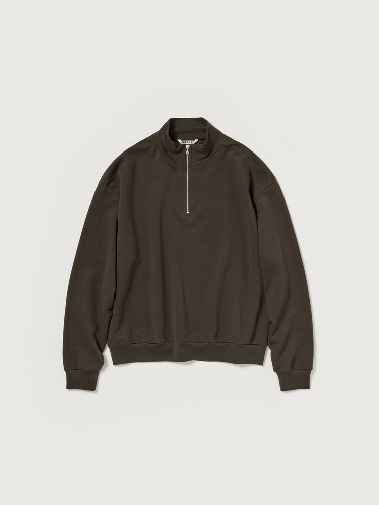 SUPER HIGH GAUGE SWEAT HALF ZIP P/O - AURALEE Official Website