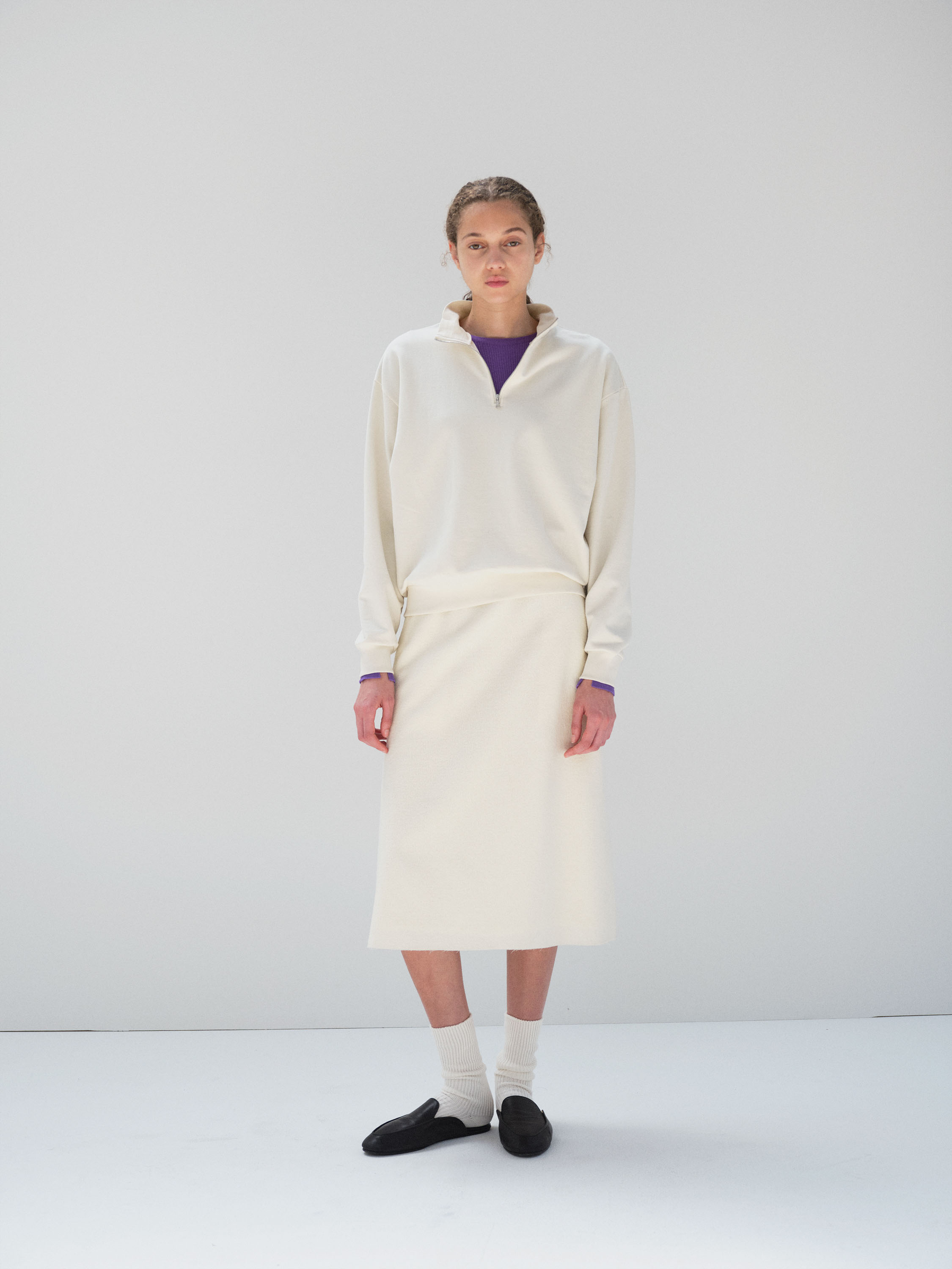 SUPER HIGH GAUGE SWEAT HALF ZIP P/O - AURALEE Official Website