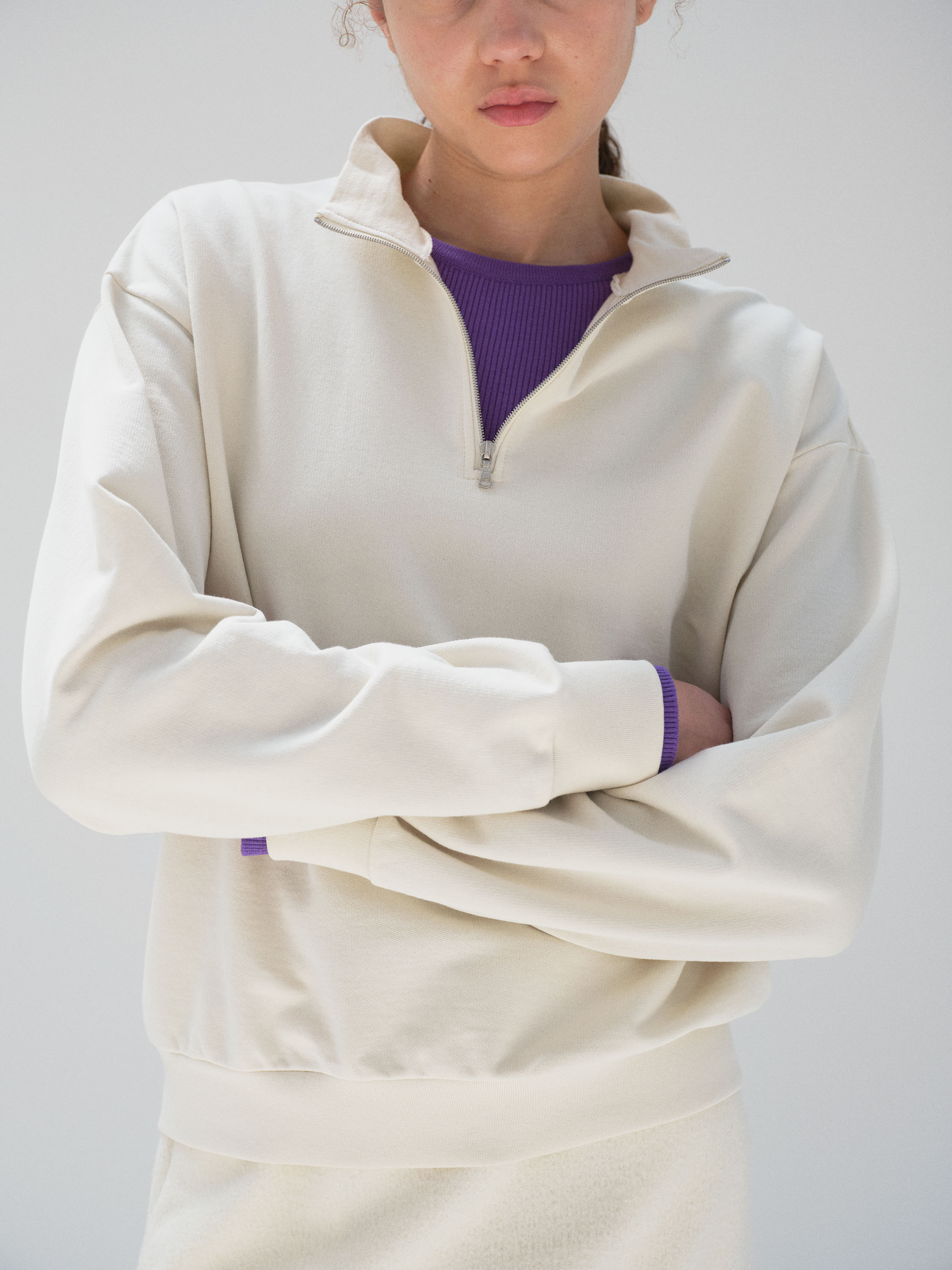 SUPER HIGH GAUGE SWEAT HALF ZIP P/O 詳細画像 IVORY WHITE 3