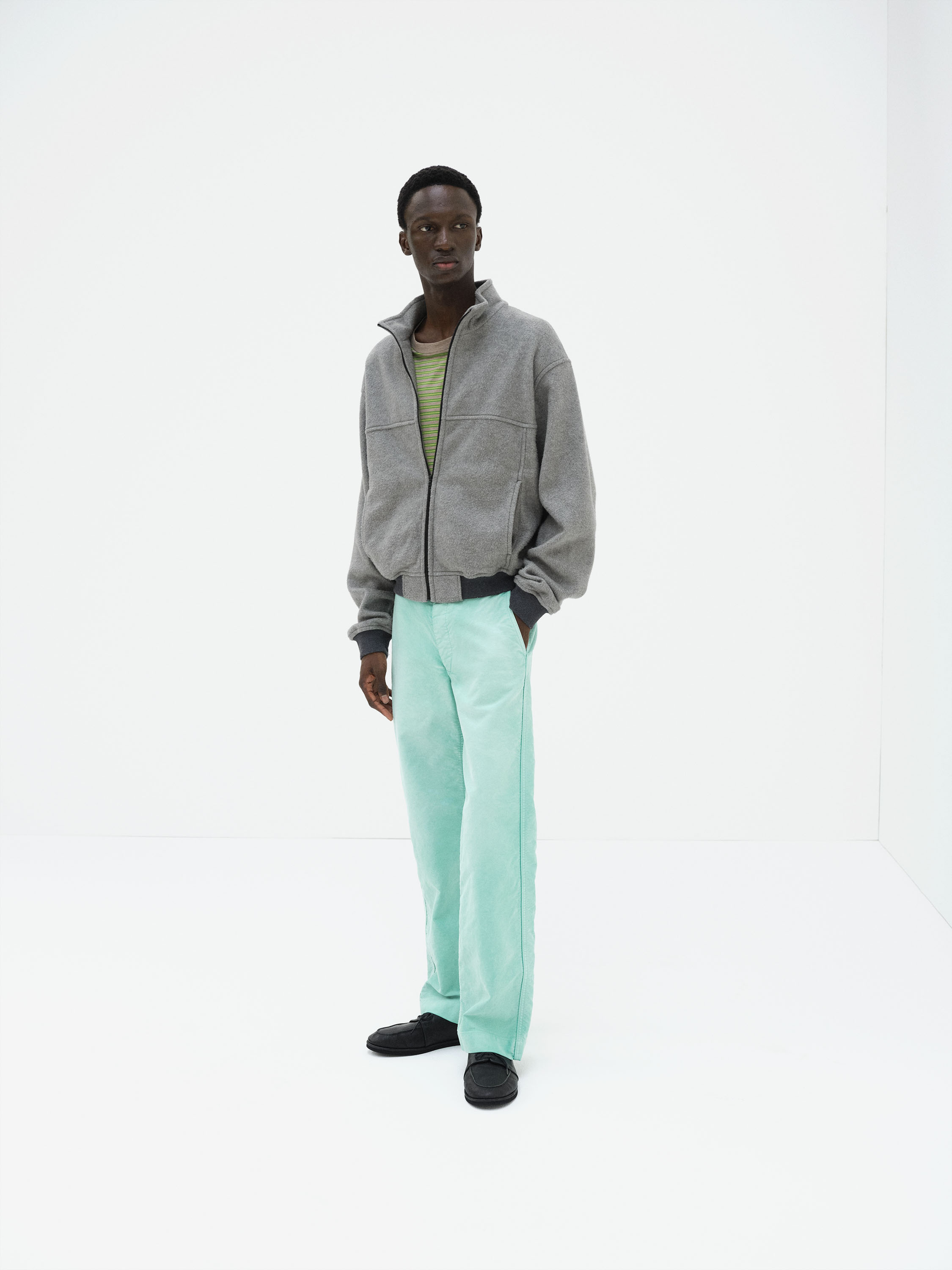 GARMENT-DYED ORGANIC COTTON HEAVY MOLESKIN PANTS 詳細画像 FADED AQUA GREEN 1
