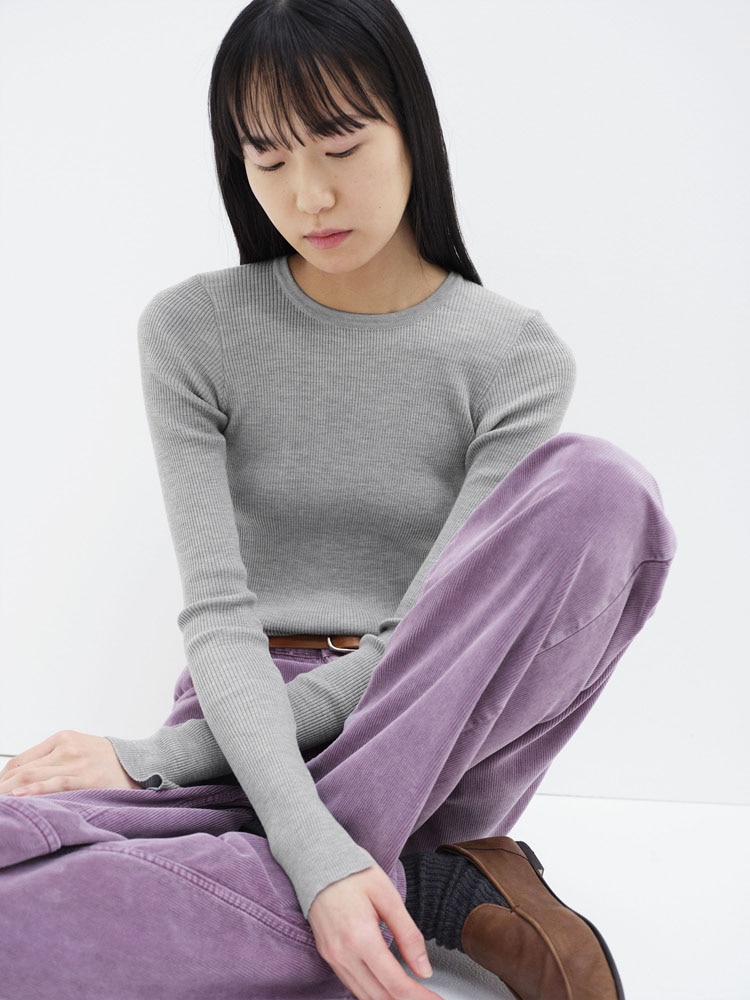 SUPER FINE WOOL HIGH GAUGE RIB KNIT P/O