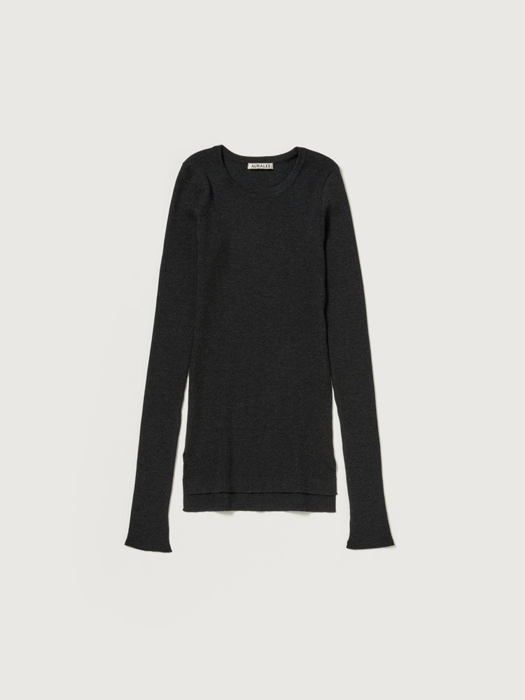 SUPER FINE WOOL HIGH GAUGE RIB KNIT P/O - AURALEE Official Website