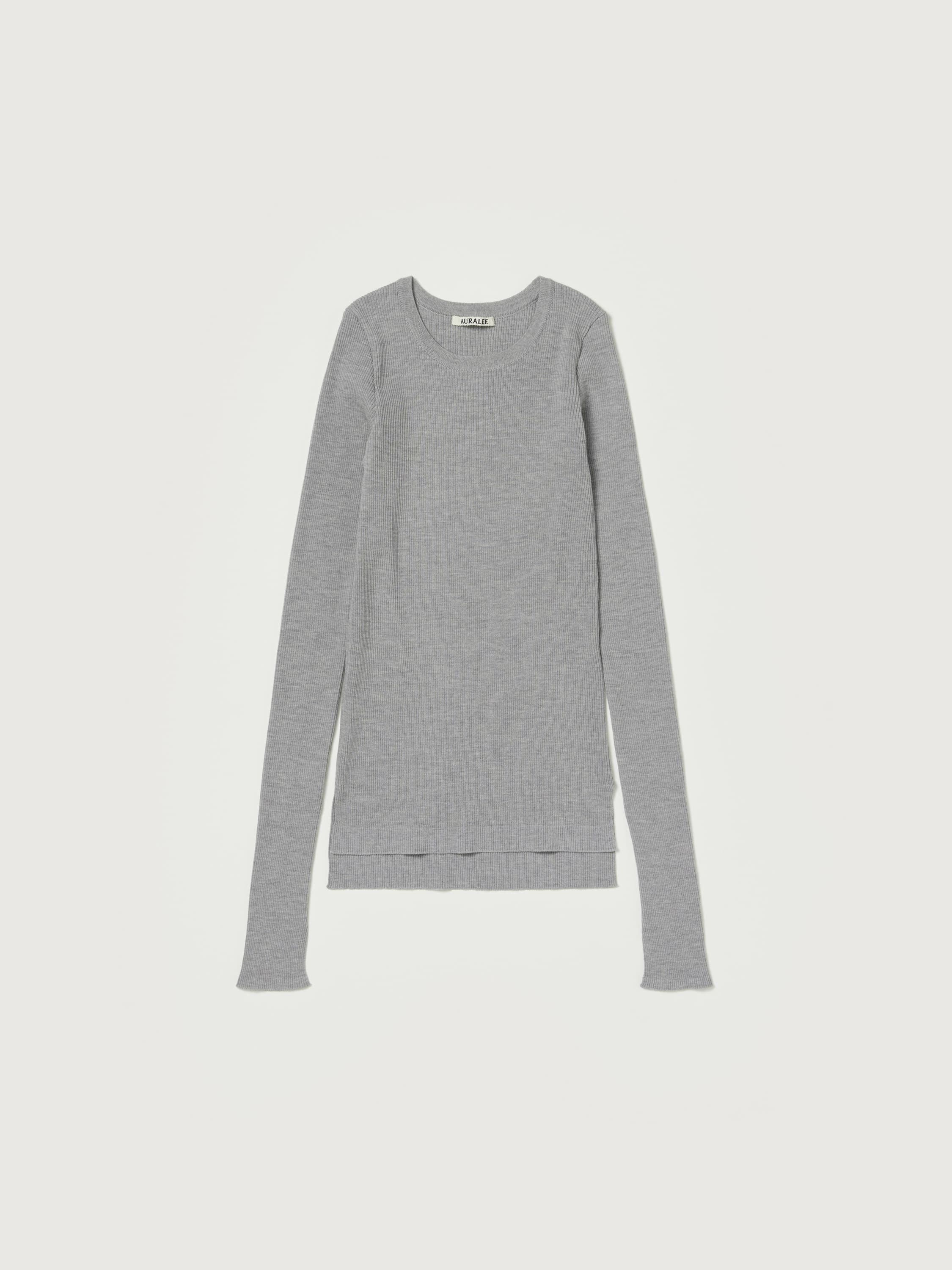 SUPER FINE WOOL HIGH GAUGE RIB KNIT P/O 詳細画像 TOP GRAY 6