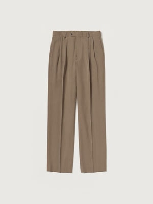 LIGHT WOOL MAX GABARDINE TWO-TUCK SLACKS