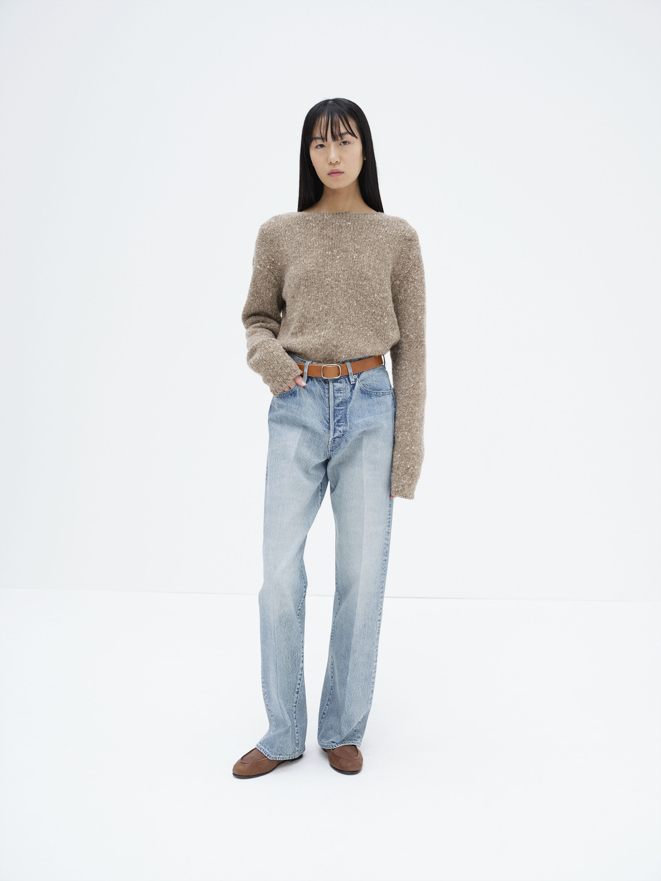FADED HEAVY DENIM CENTER-PLEATED PANTS 詳細画像 FADED INDIGO 1