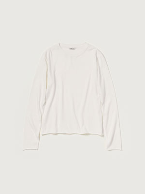 BRUSHED ORGANIC COTTON CASHMERE JERSEY L/S TEE