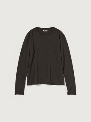 BRUSHED ORGANIC COTTON CASHMERE JERSEY L/S TEE